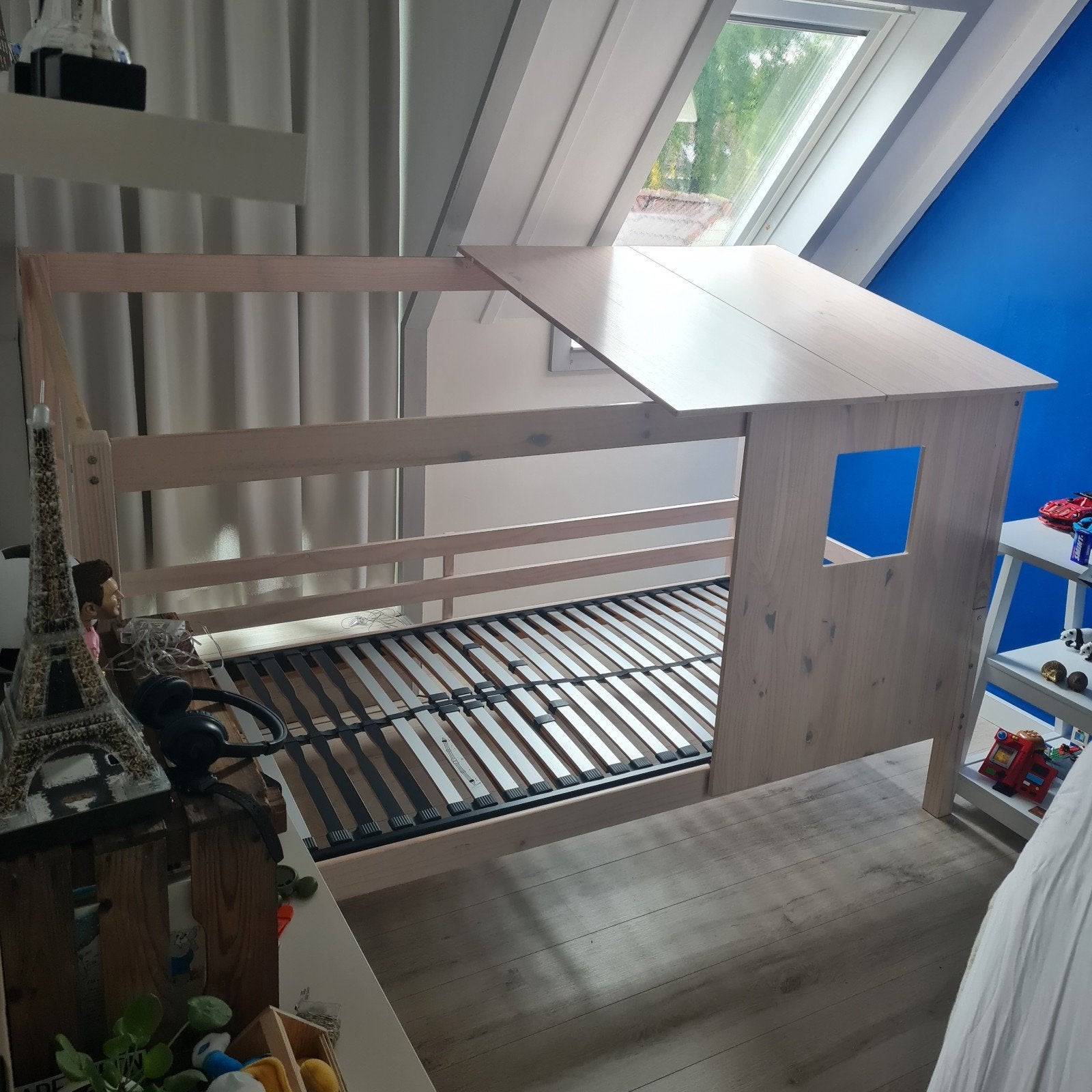 Stevig bed inclusief lattenbodem, 85 tot 100 cm, Gebruikt, 180 cm of meer, Ophalen