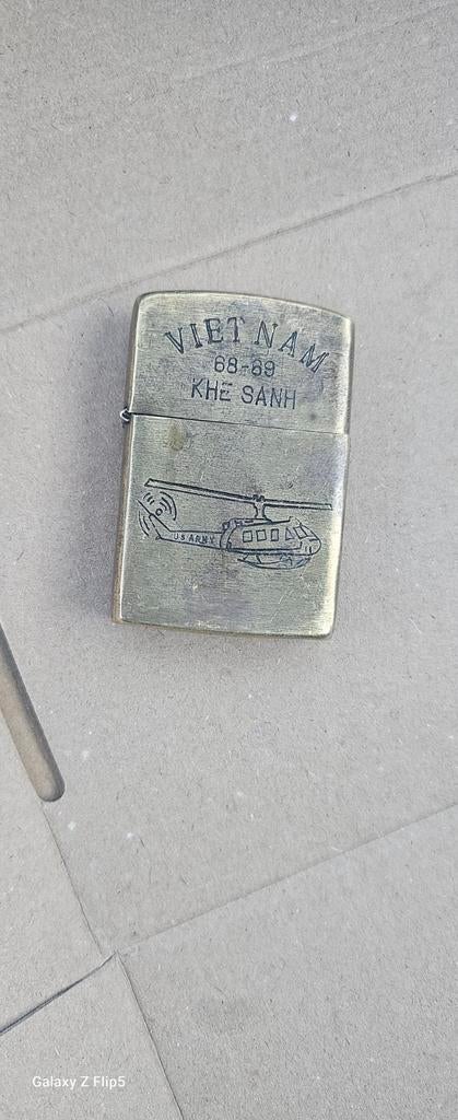 Zippo Vietnam 68-69 Khe Sanh US Army Helikopter, Ophalen of Verzenden, Gebruikt