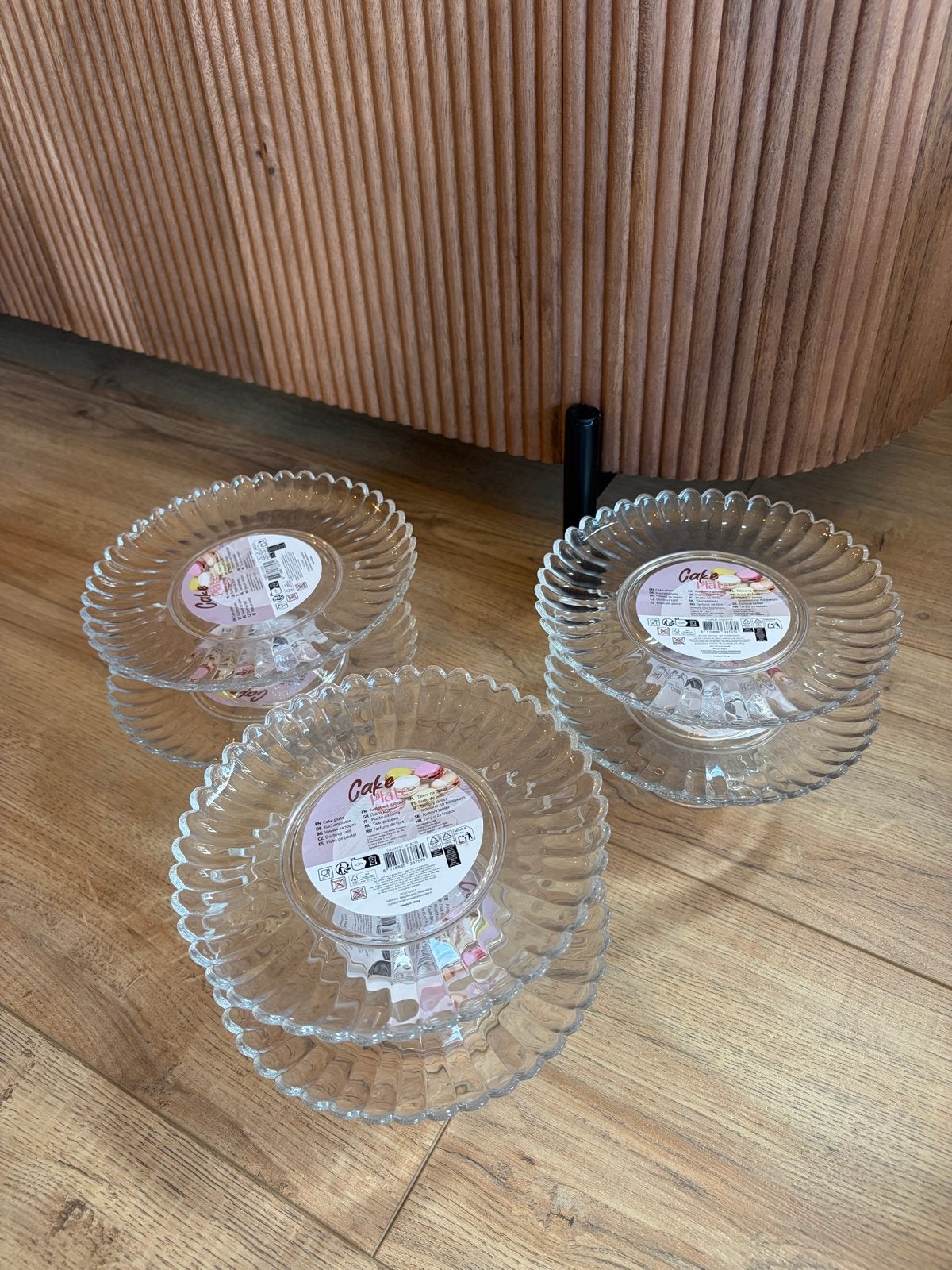 Serveerschaaltjes op voet - 19cm diameter, Ophalen, Nieuw, Glas, Schaal of Schalen