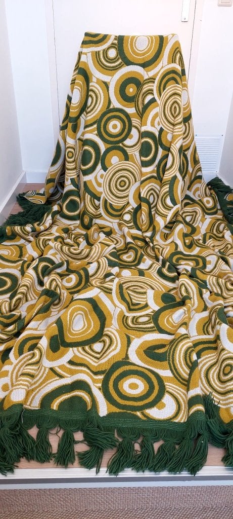 Vintage Space Age Deken kleed / Sprei Jaren 70 Retro 255x240, Ophalen of Verzenden, Huis en Inrichting