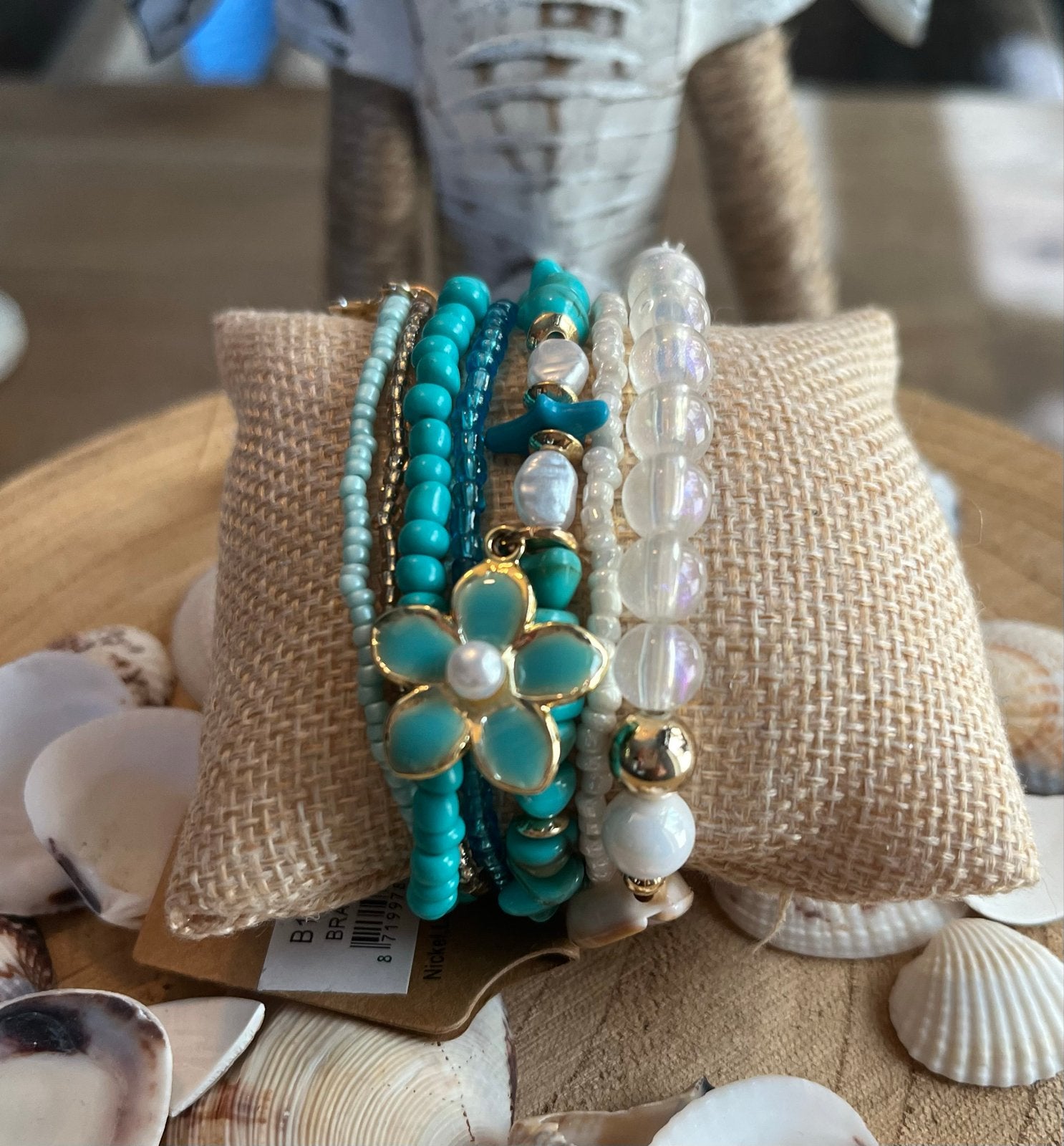 Boho Armbandenset - Elastisch met Kralen en Bedels, Sieraden, Tassen en Uiterlijk, Armbanden, Overige kleuren, Verzenden, Zo goed als nieuw