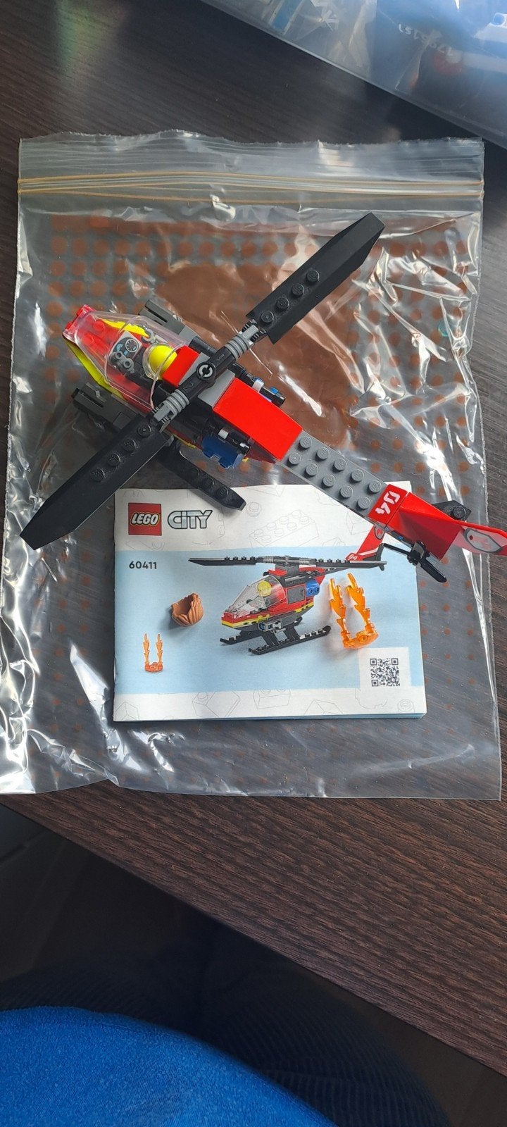 LEGO City Brandweer Helikopter 60411 met Instructies, Ophalen of Verzenden, Zo goed als nieuw, Overige merken