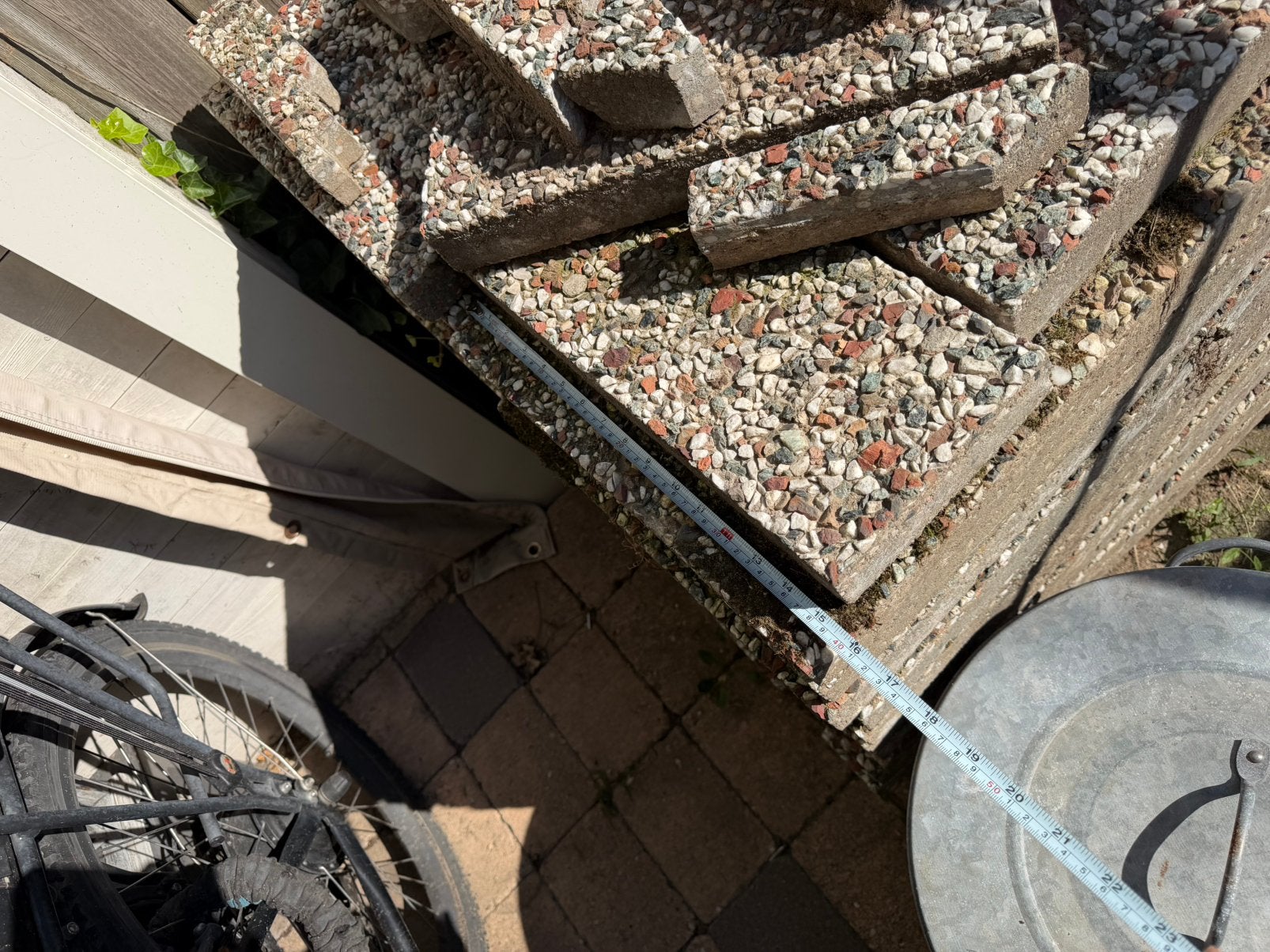 Grindtegels 40x60, Tuin en Terras, Ophalen, Gebruikt, Beton, Terrastegels