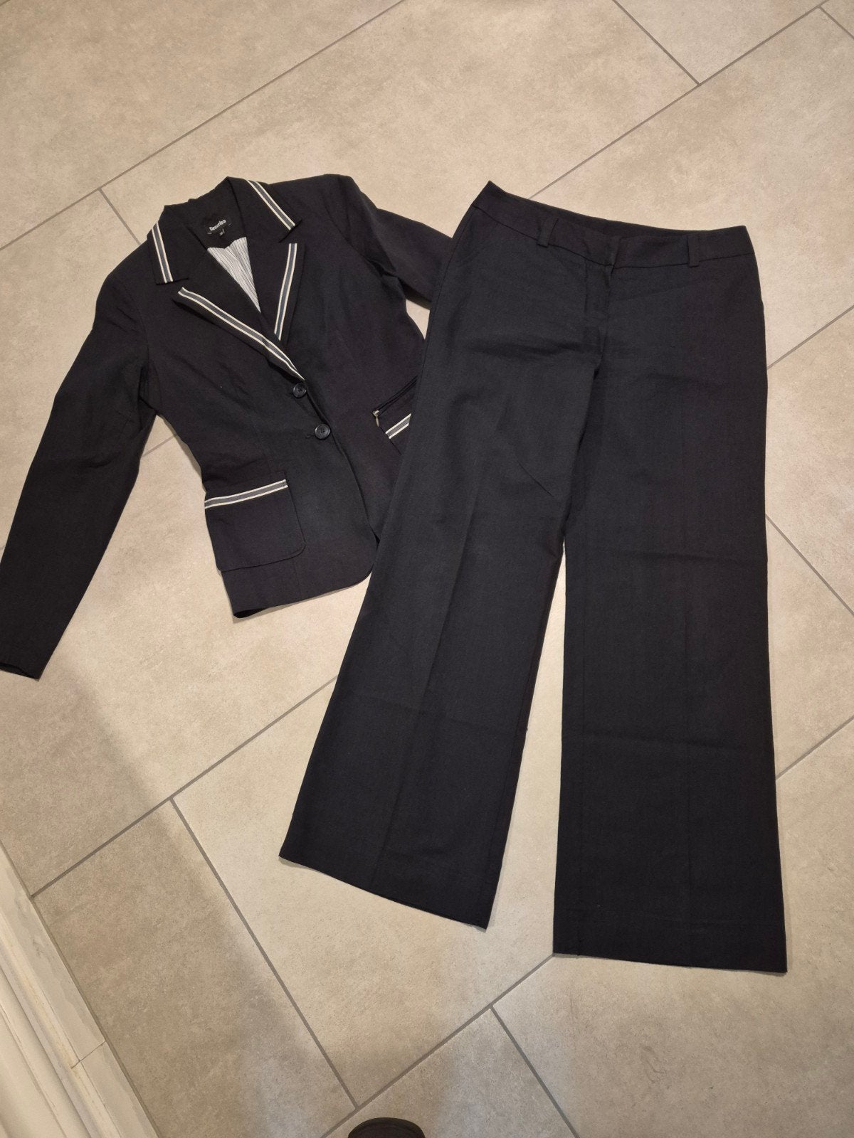 Promiss Colbert Maat 38 & Broek Maat 40, Maat 38/40 (M), Promiss, Kostuum of Pak, Blauw
