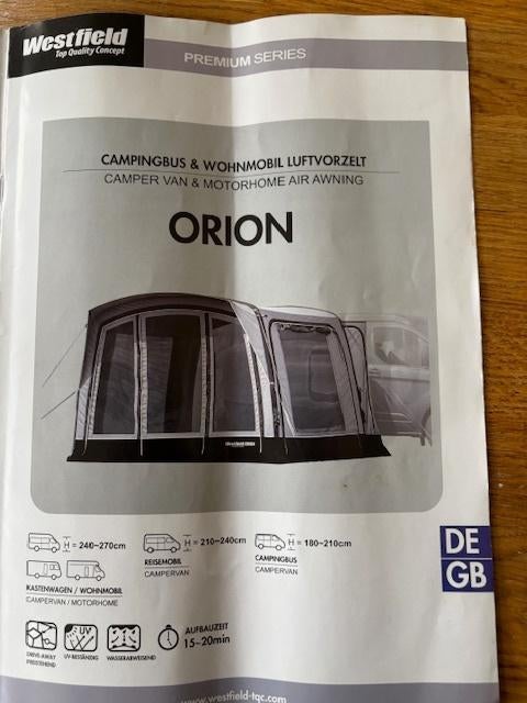 Westfield Orion luchtvoortent buscamper, Ophalen, Zo goed als nieuw, Overige merken