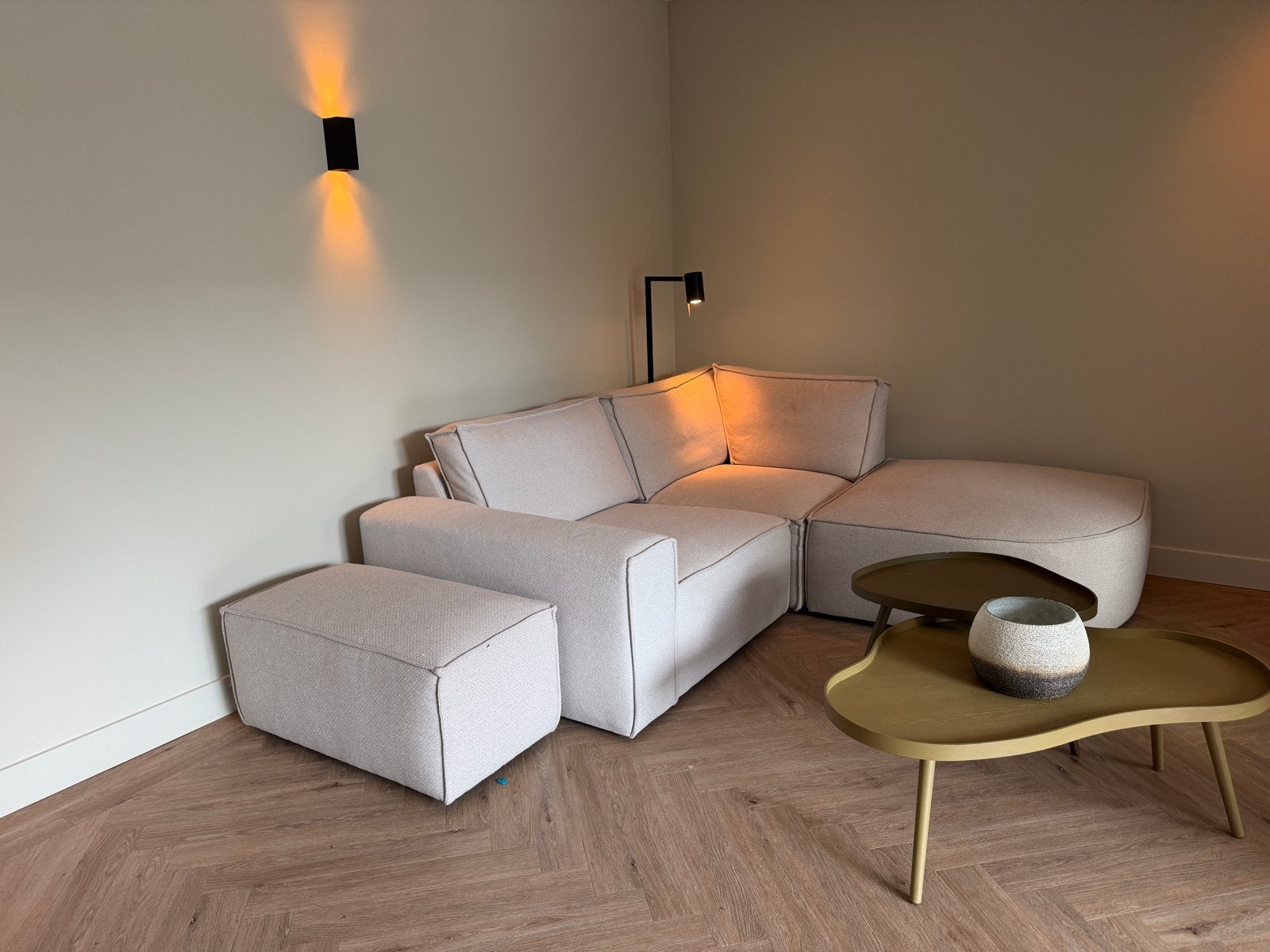 KARWEI modulaire bank James beige, 250 tot 300 cm, 100 tot 125 cm, Hoekbank, Ophalen of Verzenden