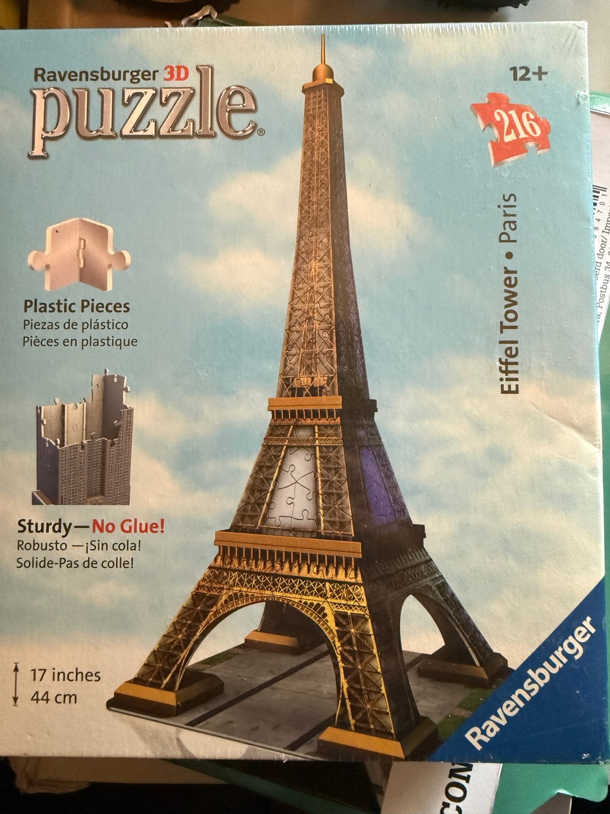 Ravensburger 3D Puzzel Eiffeltoren - 216 Stukjes, Ophalen of Verzenden, 500 t/m 1500 stukjes, Nieuw, Rubik's of 3D-puzzel