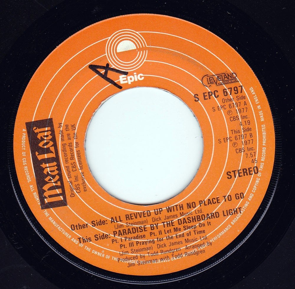 Meatloaf - Paradise by The Dashboard Light 7", Ophalen of Verzenden, Zo goed als nieuw, 7 inch, Pop