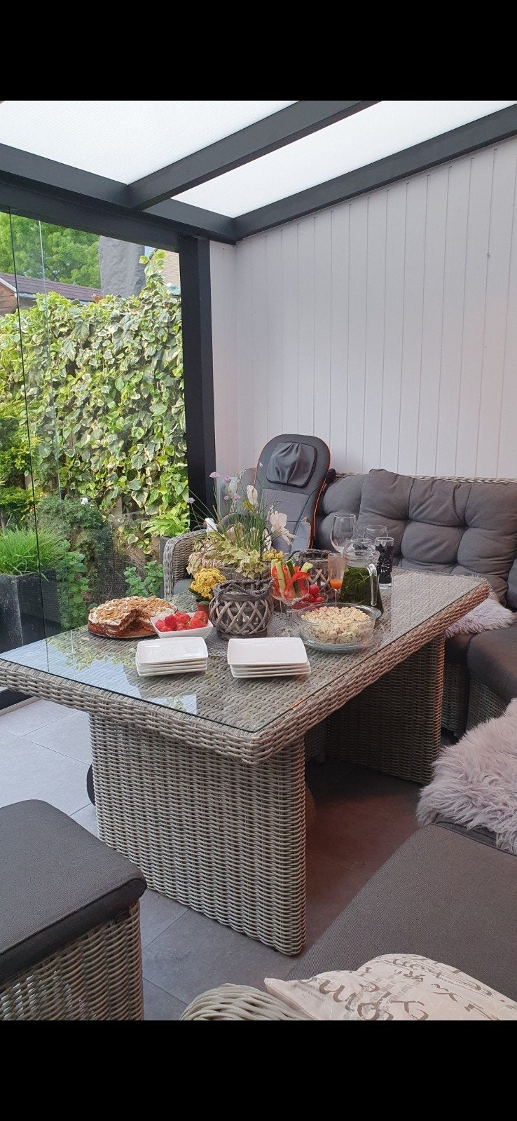 Een mooie complete loungeset om heerlijk te eten, borrelen, Tuin en Terras, Tuinsets en Loungesets, Ophalen, Gebruikt, Loungeset