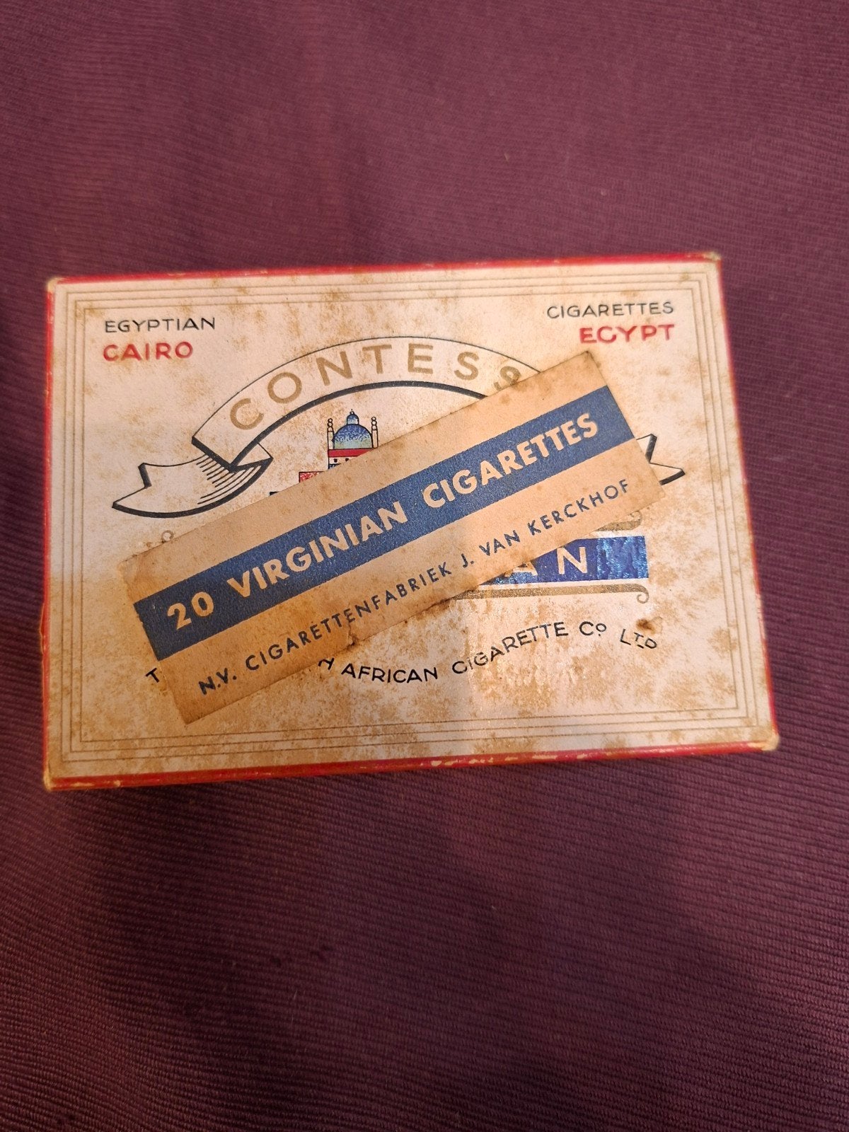 WW2 Contessa Egyptische sigaretten doosje J. van Kerckhof, Ophalen of Verzenden