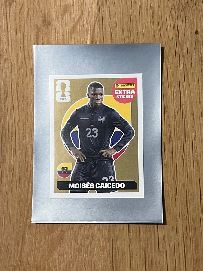 Panini WK 2026 Moisés Caicedo GOLD Extra Sticker, Verzamelen, Ophalen of Verzenden, Nieuw