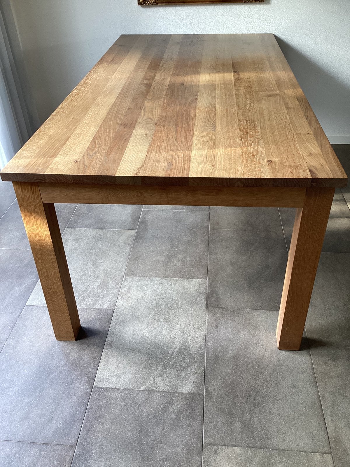 Licht eikenhouten eettafel; 1.00 x 2.00 meter, Huis en Inrichting, Ophalen, Gebruikt, Eikenhout, 200 cm of meer