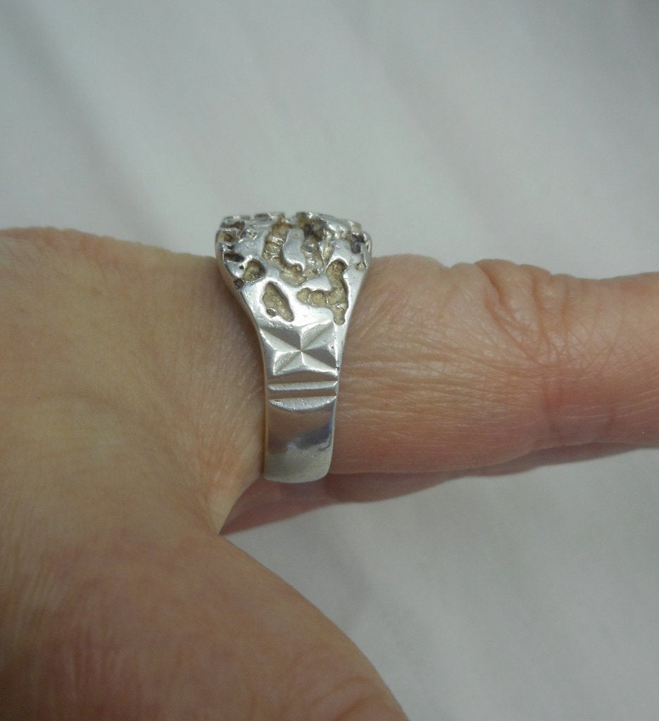 Zilveren modernist ring met steentjes maat krap 19 nr.970, 18 tot 19, Verzenden, Zo goed als nieuw, Dame