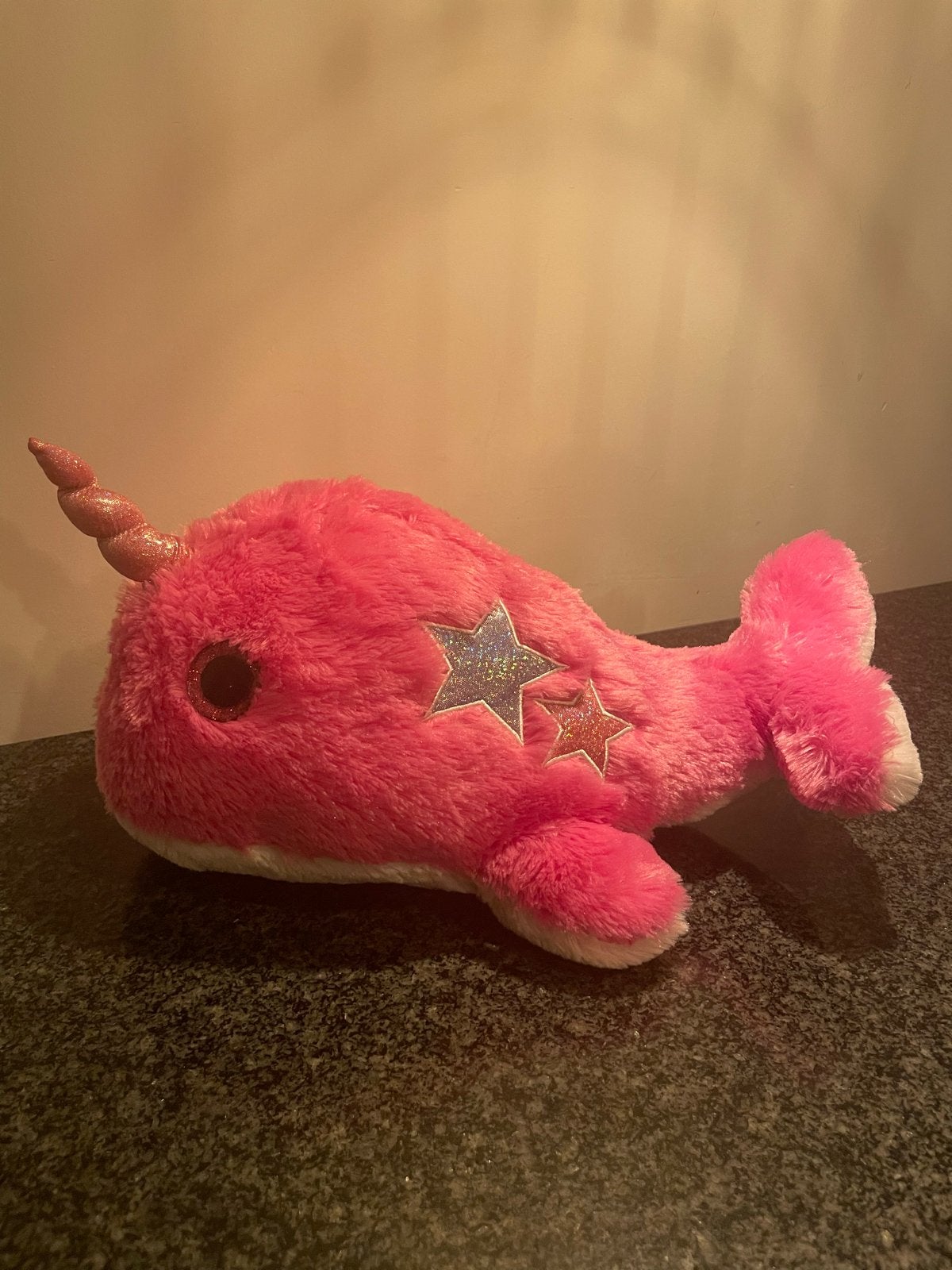 Roze Knuffel Walvis met Sterren - Zacht en Schattig, Overige typen, Ophalen of Verzenden, Zo goed als nieuw, Middelgroot (20 tot 80 cm)