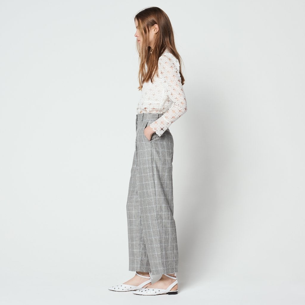sandro linnen mix wide leg trousers broek | 36, Verzenden, Nieuw, Maat 36 (S), Lang