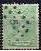 Nederland 1891 nrs 40 Prinses Wilhelmina Puntst. 5 AMSTERDAM, Verzenden, Gestempeld, Koningshuis