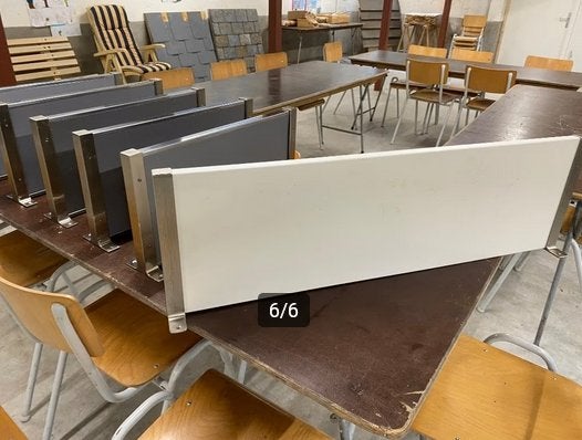 6x2 Plankdragers Granhult (Ikea) met Planken 5 x RVS, 1 xwit, Huis en Inrichting, Ophalen, Gebruikt
