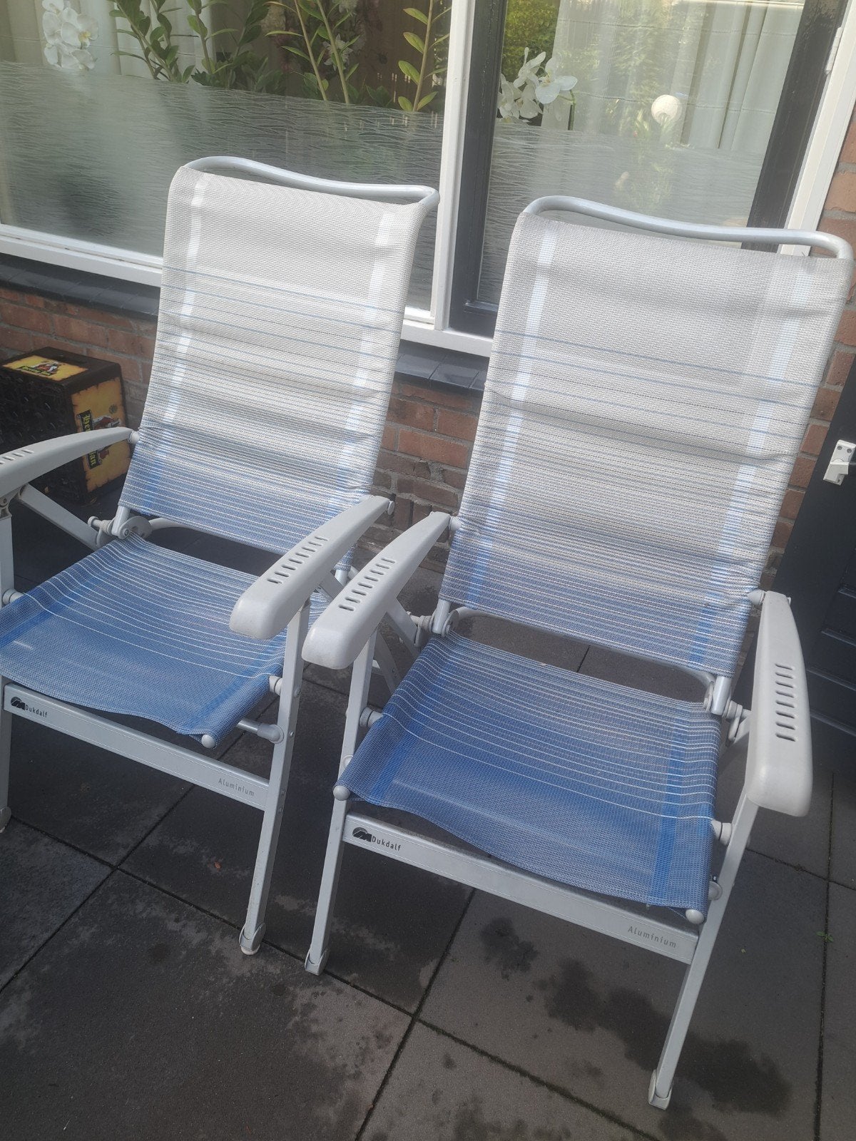 Twee mooie stoelen DUKDALF, Ophalen, Zo goed als nieuw, Campingstoel