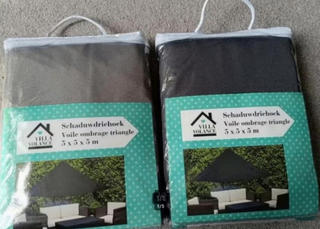Schaduwdriehoek 5x5x5m nieuw tarp schaduwdoek zonwering, Nieuw, Ophalen of Verzenden