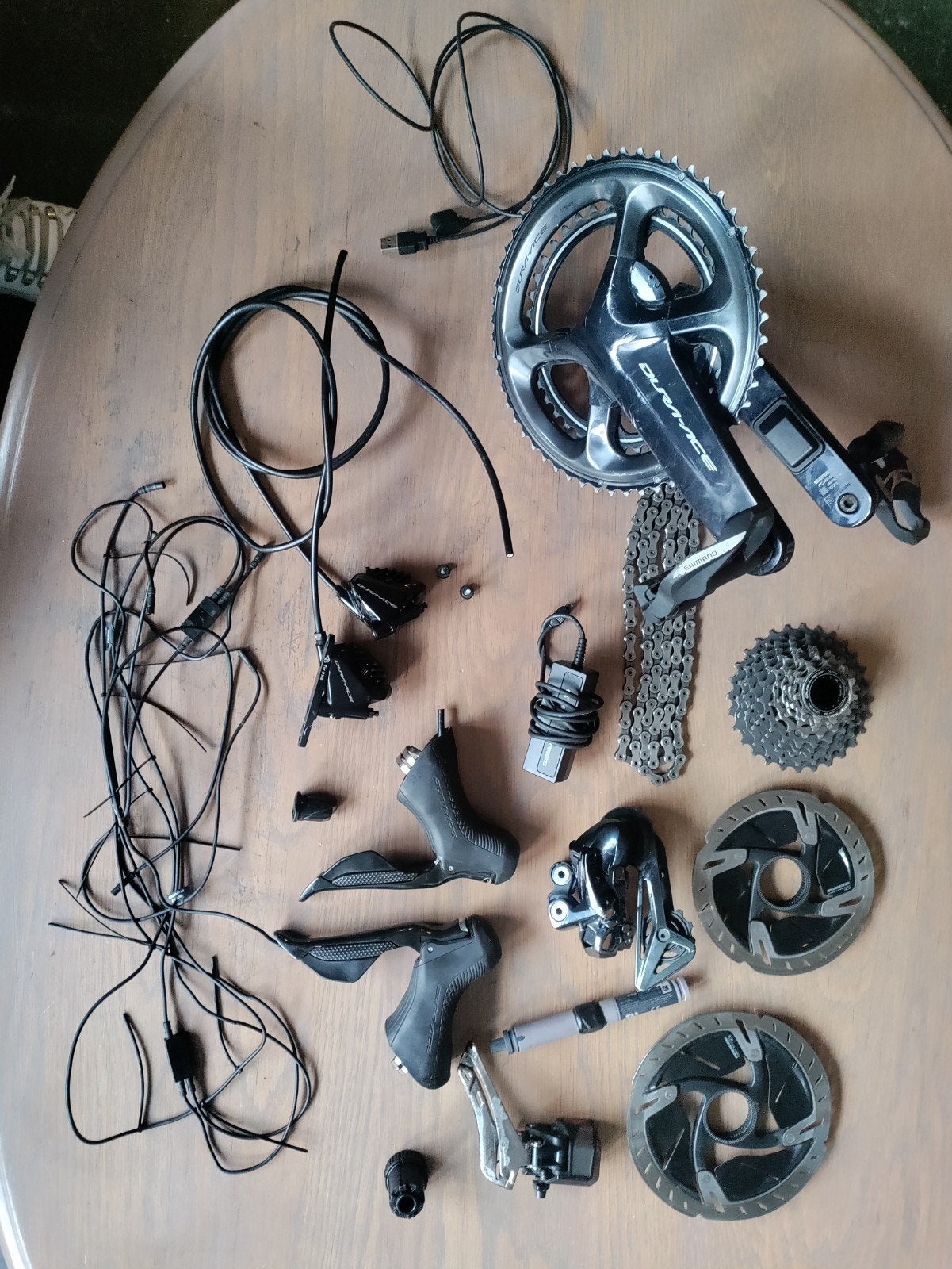 Dura ace di2 11 speed groepset met powermeter, Gebruikt, Aluminium, Racefiets, Shimano Dura Ace