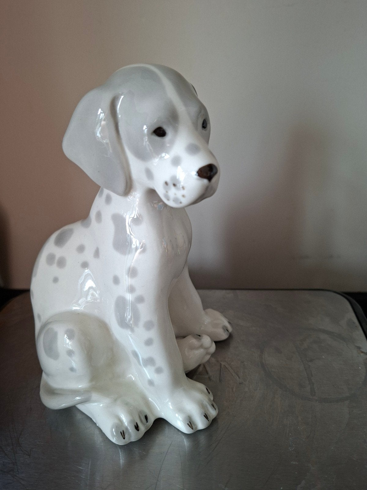Vintage Lomonosov Porseleinen Dalmatiër Pup Beeldje, Ophalen of Verzenden