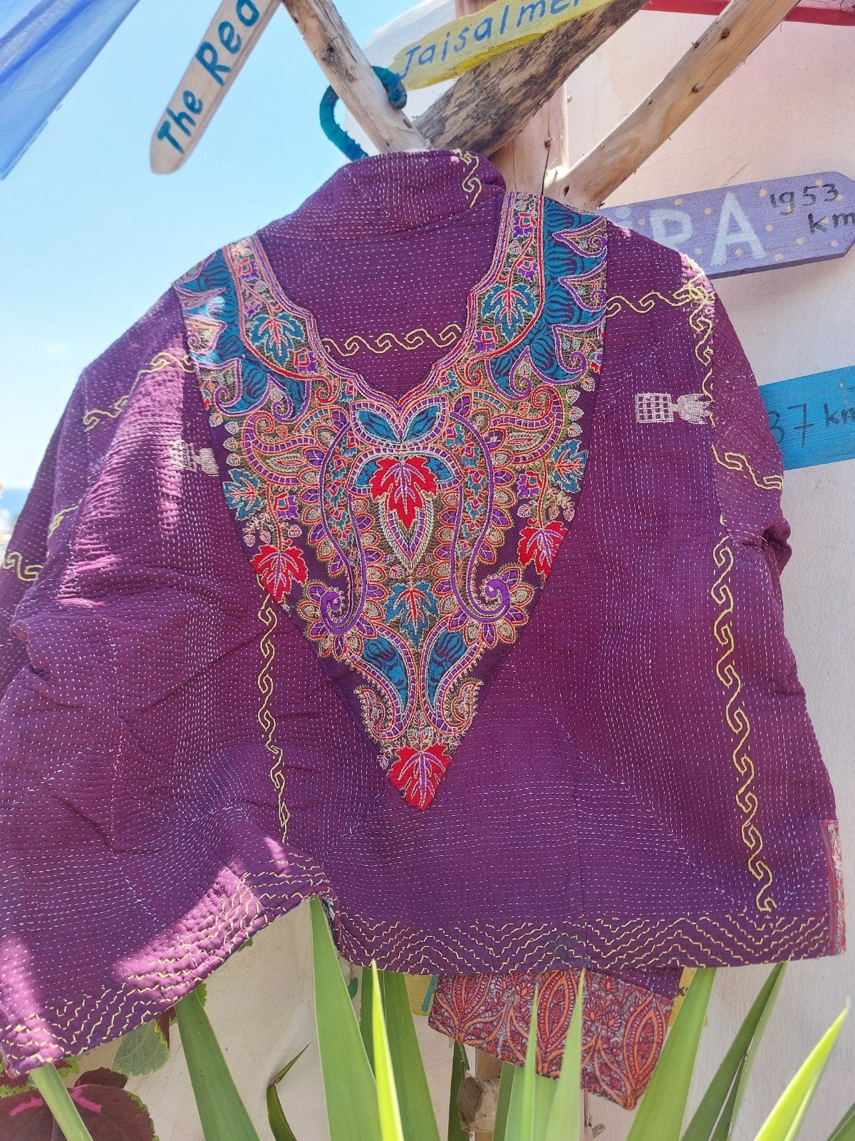 Kashmiri patchwork jasje uit India, Kleding | Dames, Verzenden