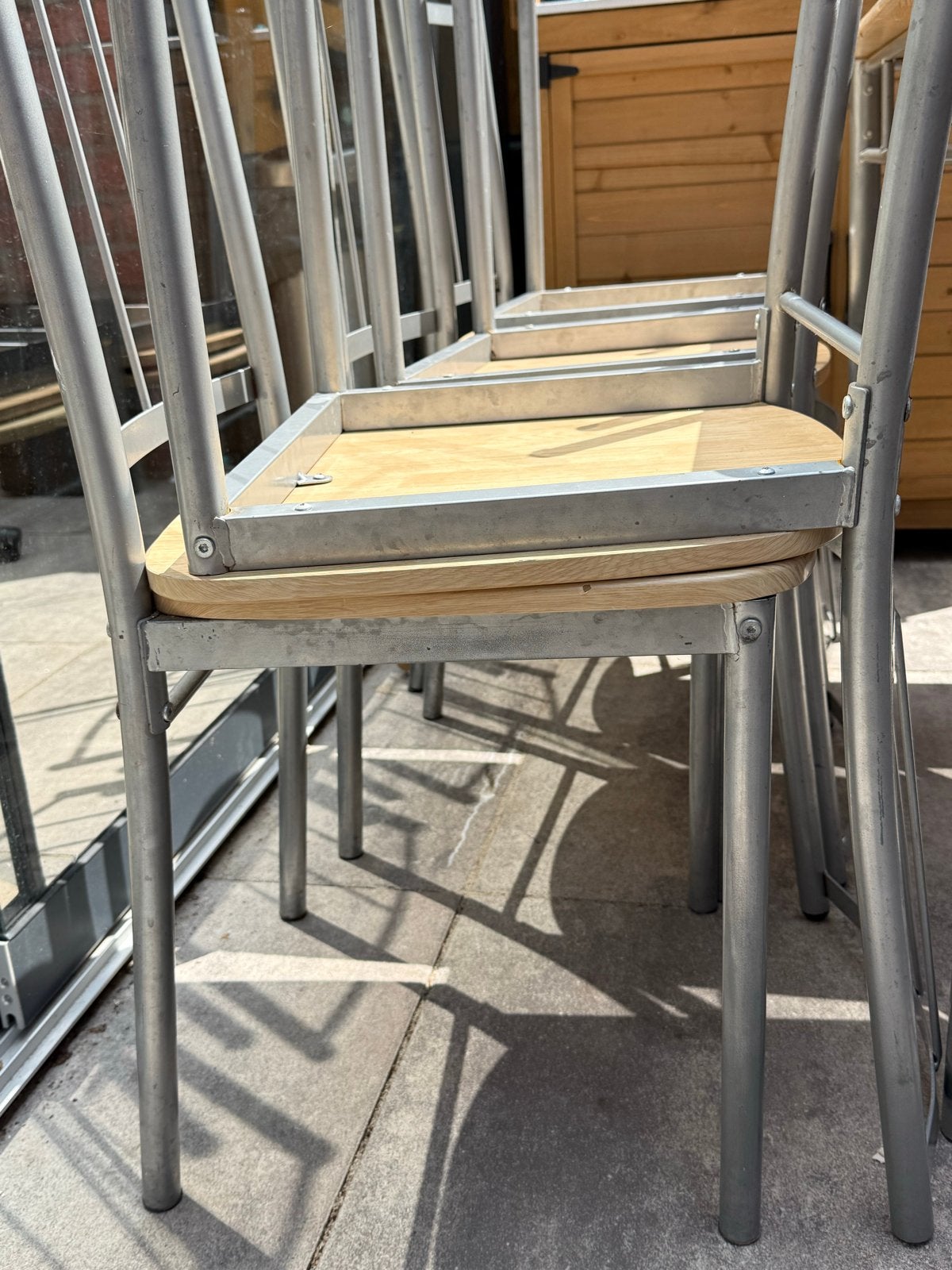 Dining table with 6 chairs, Ophalen, Gebruikt, 100 tot 150 cm, Overige materialen
