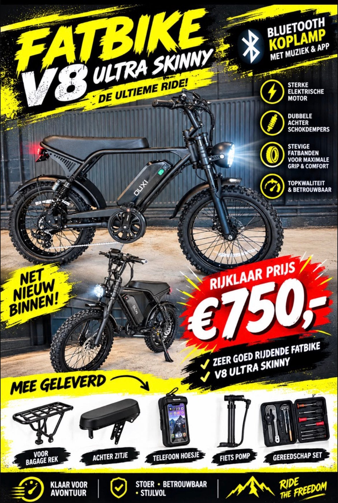 Fatbike v8 ultra skinny, Fietsen en Brommers, Ophalen of Verzenden, Zo goed als nieuw, Overige modellen