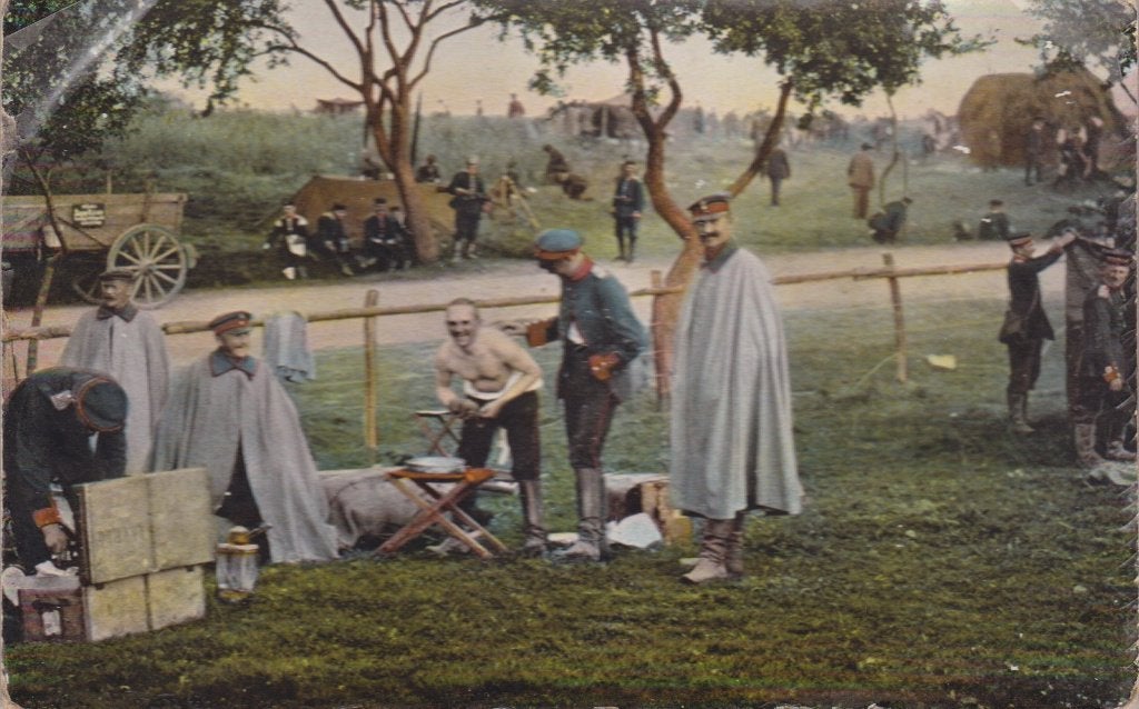Soldaten op kamp. Militair. Alblasserdam. AK. 1912, Verzamelen, Verzenden, Voor 1920, Ambachten of Beroep