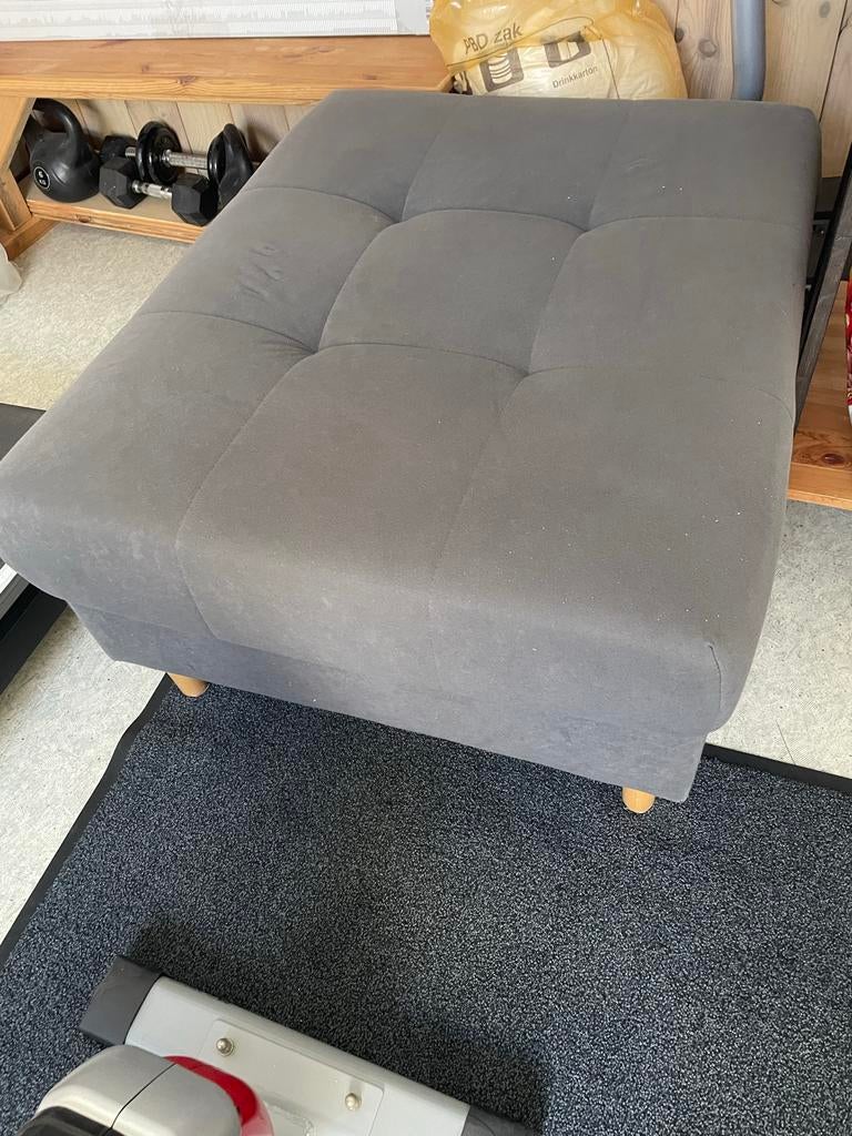Mooie grijze hocker 80x100 cm, Zo goed als nieuw, 75 tot 100 cm, Stof, Rechthoekig