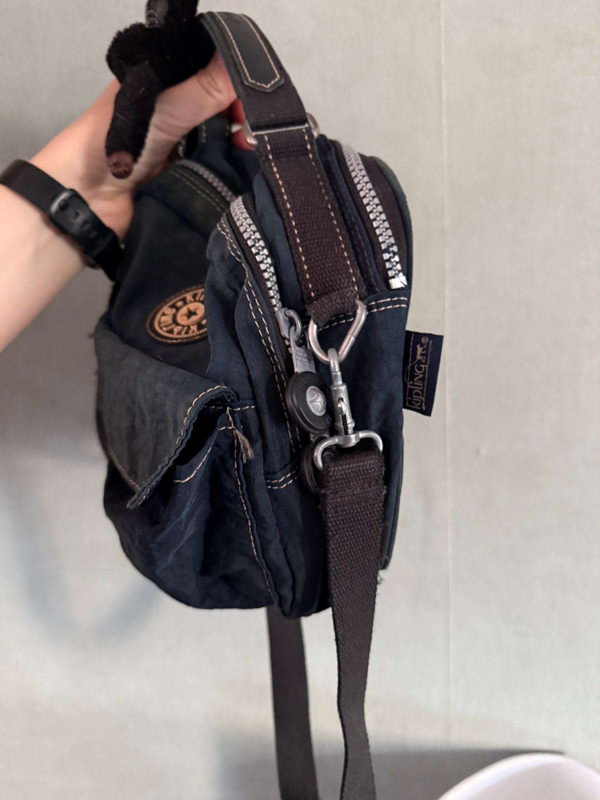 kipling schoudertas donkerblauw, Ophalen, Gebruikt, Blauw, Kipling