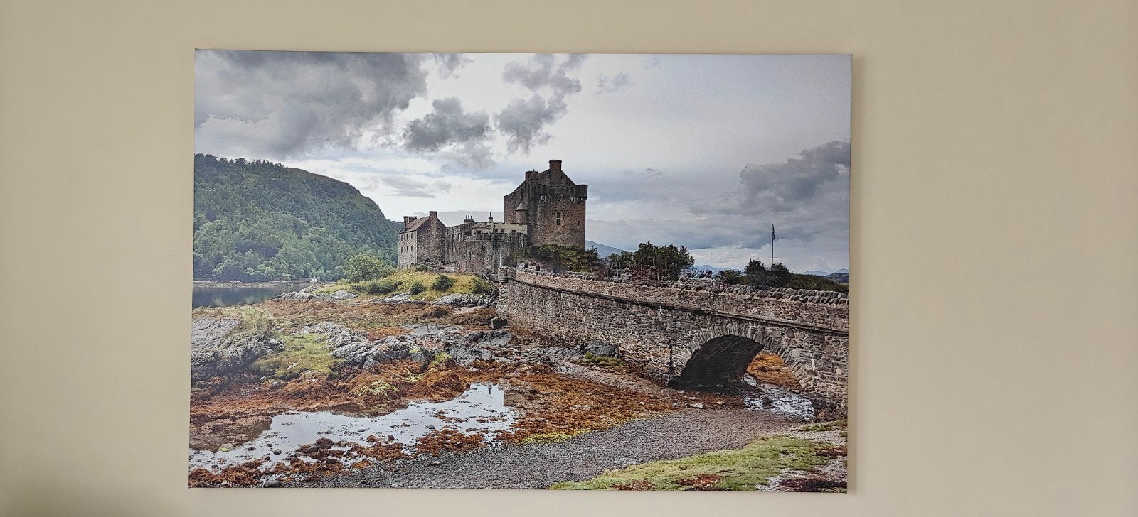 Canvas schilderij kasteel Eilean Donan 80x120x3 cm, Huis en Inrichting, Ophalen, 100 tot 125 cm, 75 – 100, Print