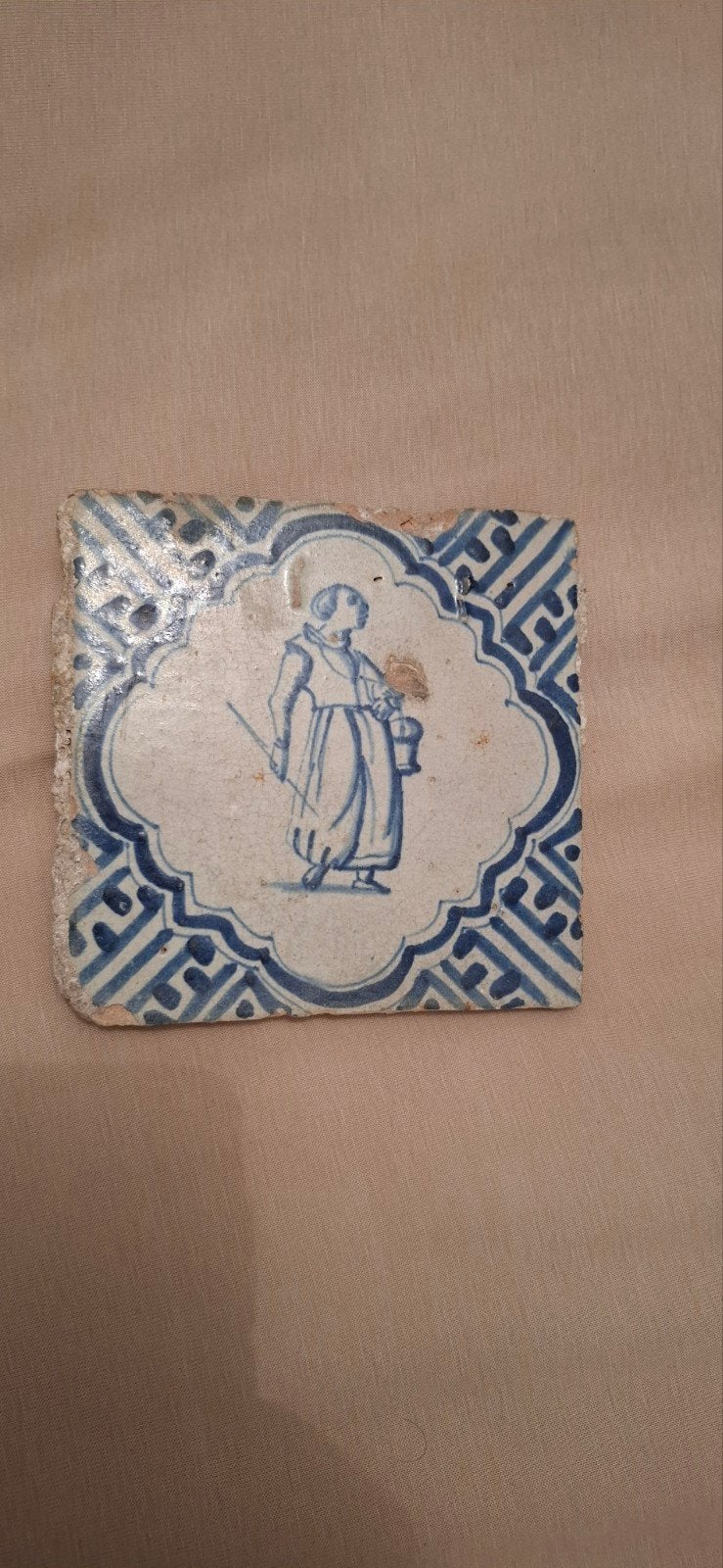 dame op tegel, Antiek en Kunst, Ophalen of Verzenden