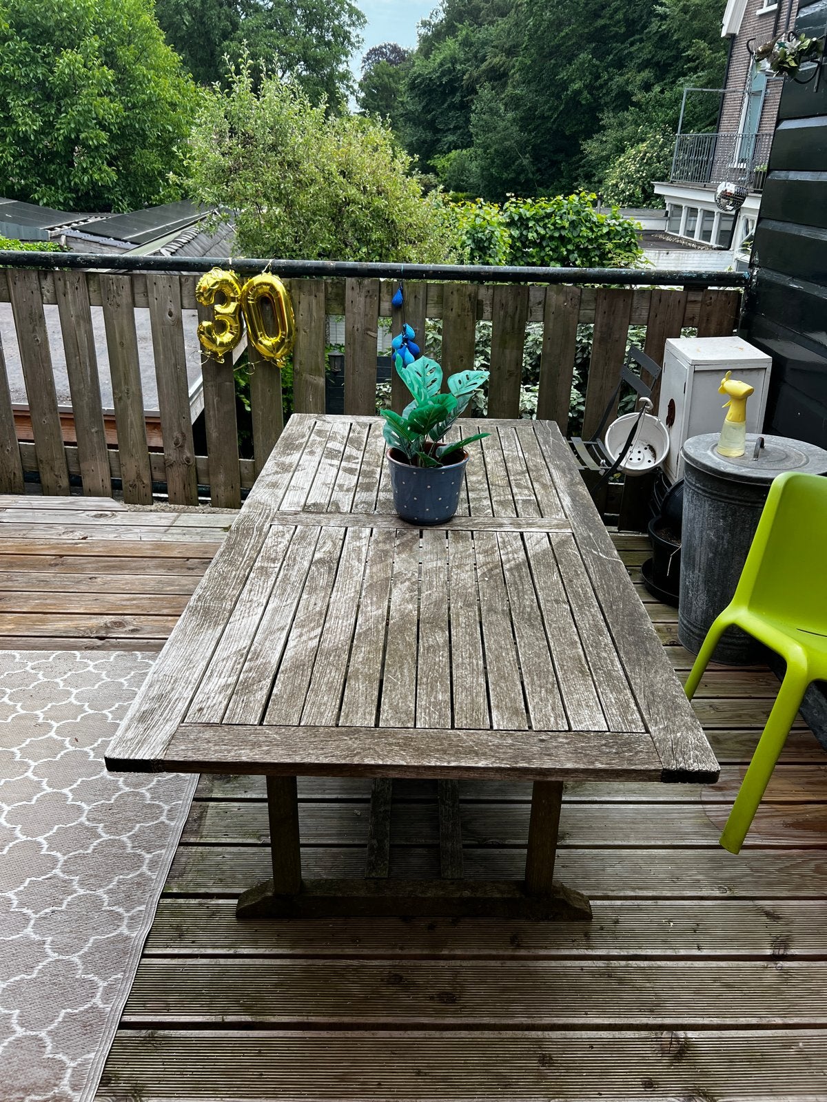 tuintafel, Ophalen of Verzenden, Gebruikt, Rechthoekig, Hout
