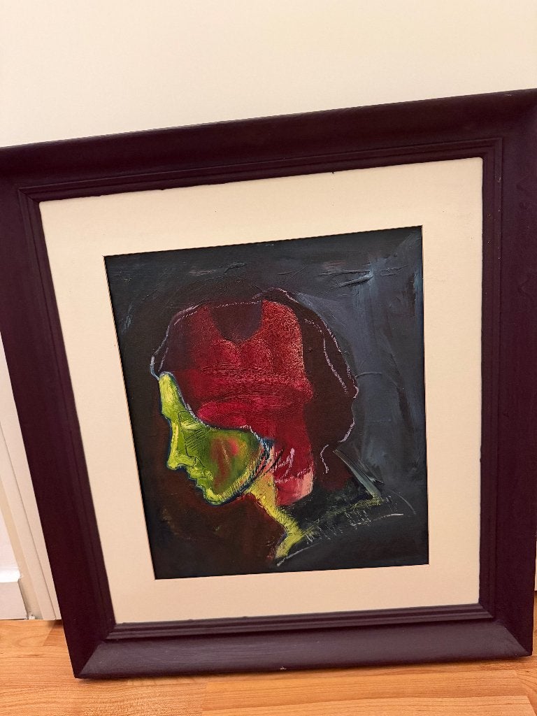 SNEL WEG Orig. Schilderij van Erdal Ünal Expressief portret, Antiek en Kunst, Ophalen, Portret of Personen, Expressionistisch
