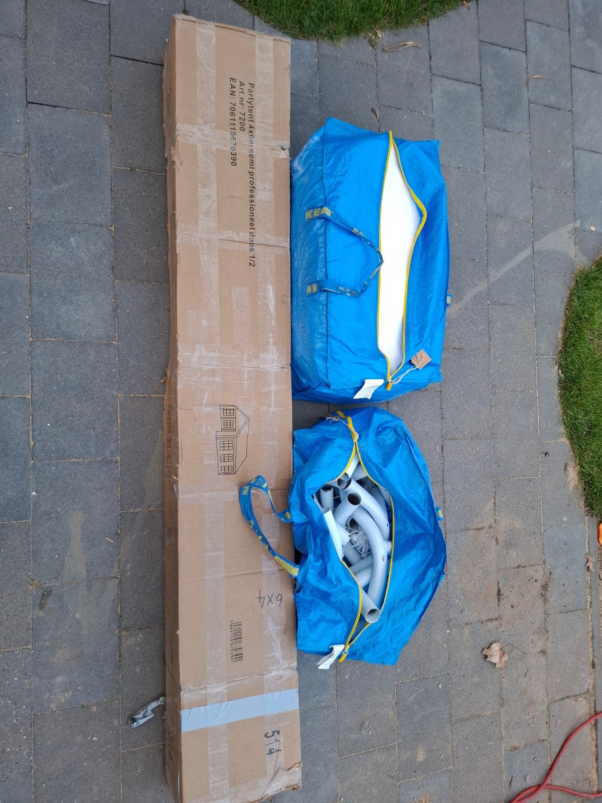 witte partytent 4x6, Gebruikt, Partytent, Ophalen of Verzenden, 4 tot 6 meter