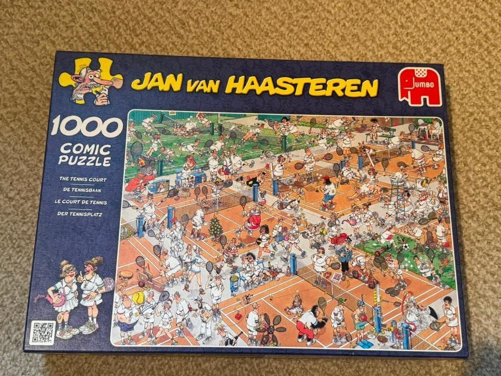 Jan van Haasteren puzzel - 1000 - De tennisbaan, Verzenden, 500 t/m 1500 stukjes, Gebruikt, Legpuzzel