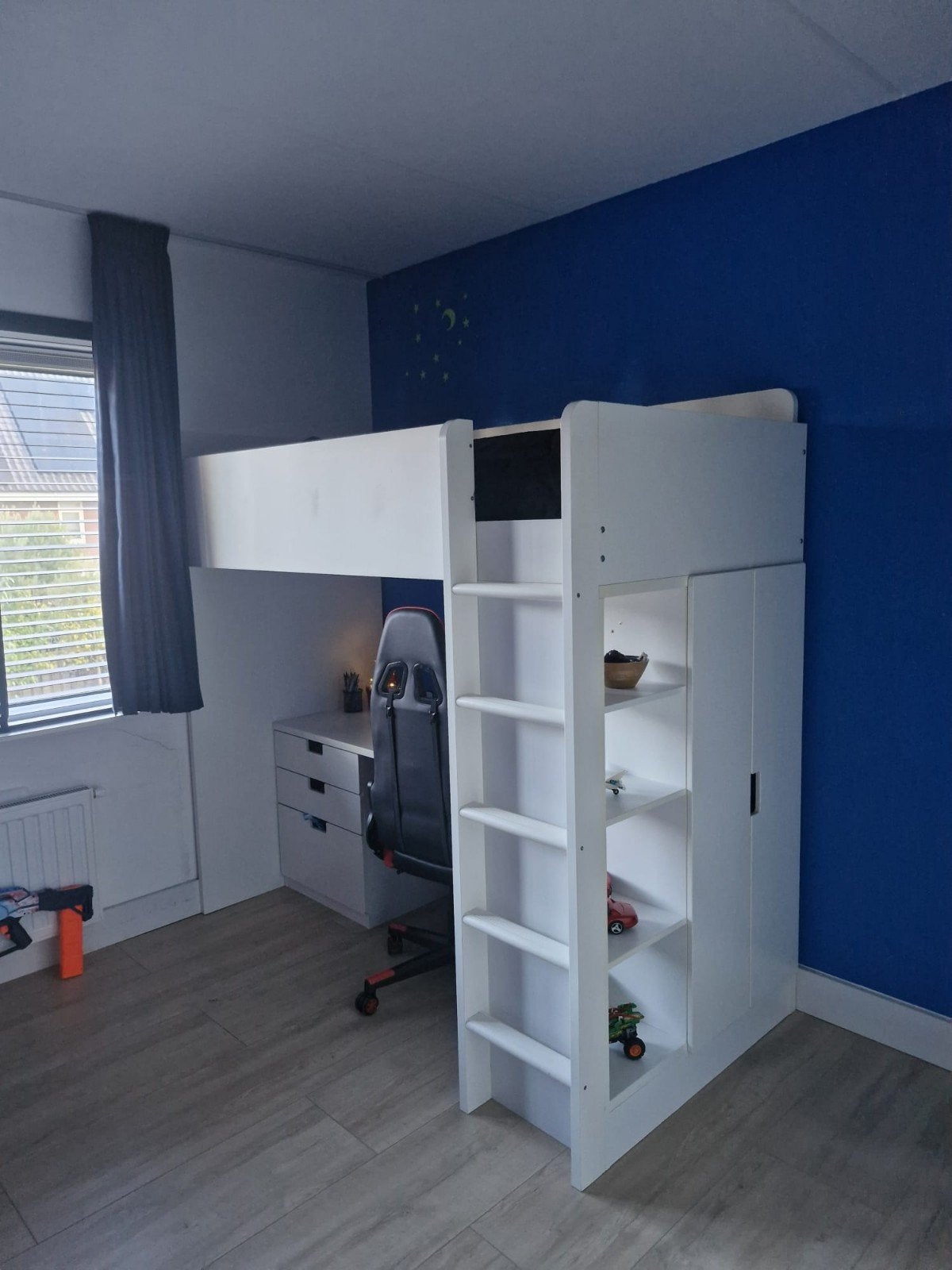 Hoogslaper met bureau, kast en lattenbodem, Ophalen, Gebruikt, Eenpersoons, 200 cm