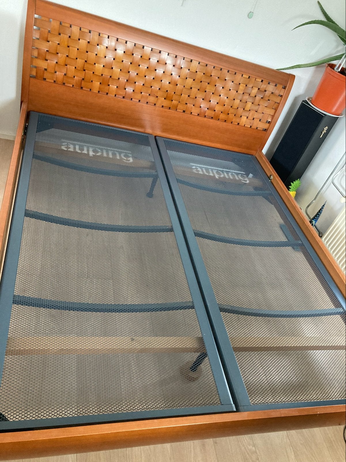 Auping spiraalbodems bedbodem 2x 210x90 samen 210x180, Ophalen, Gebruikt, Bruin, Tweepersoons