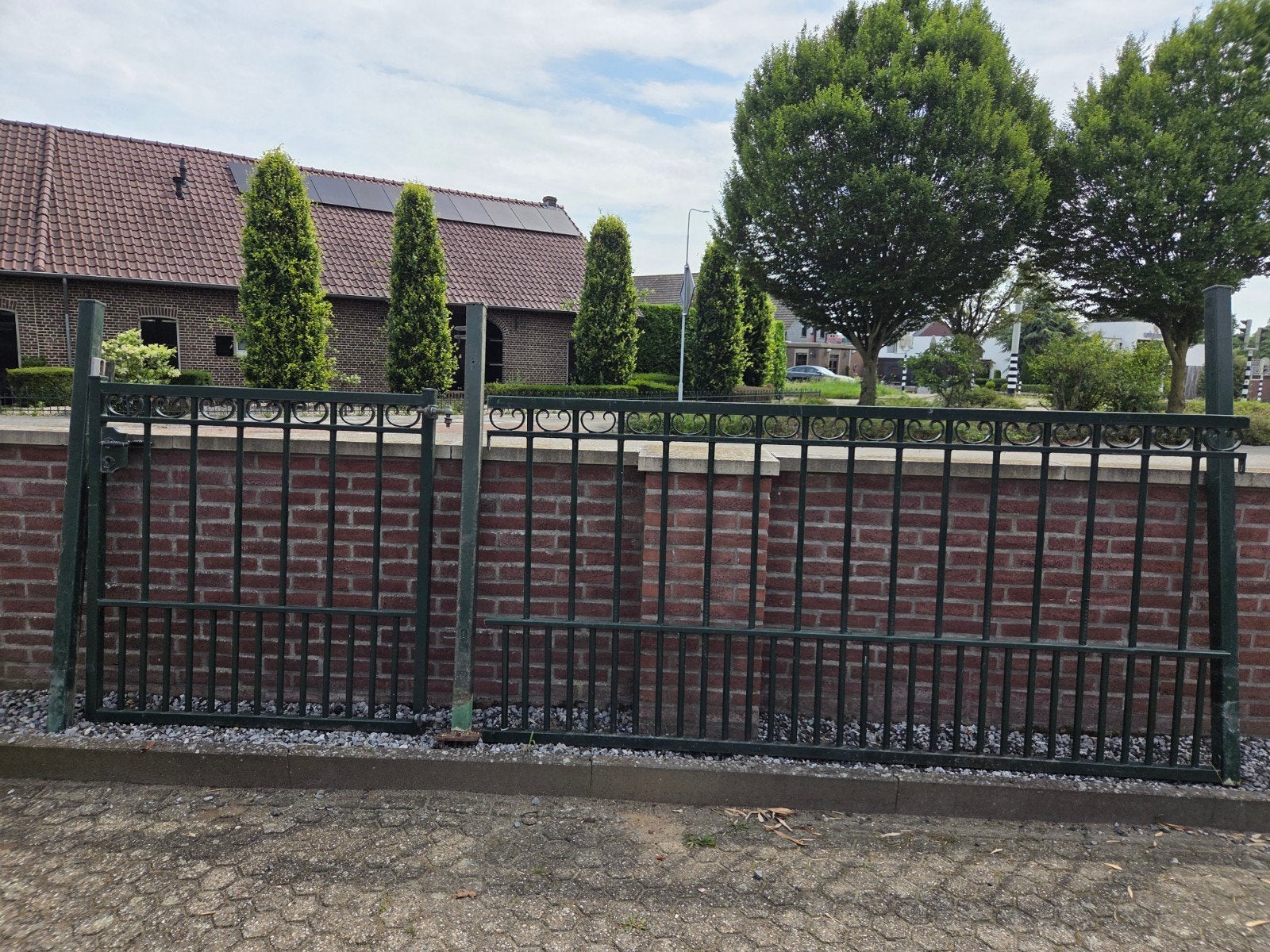 Groen gepoedercoat hekwerk met poort - 120 cm hoog, Ophalen