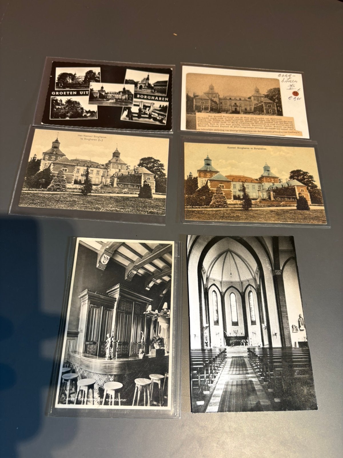 Vintage ansichtkaarten Borgharen foto – Kasteel Borgharen, Verzenden, Limburg