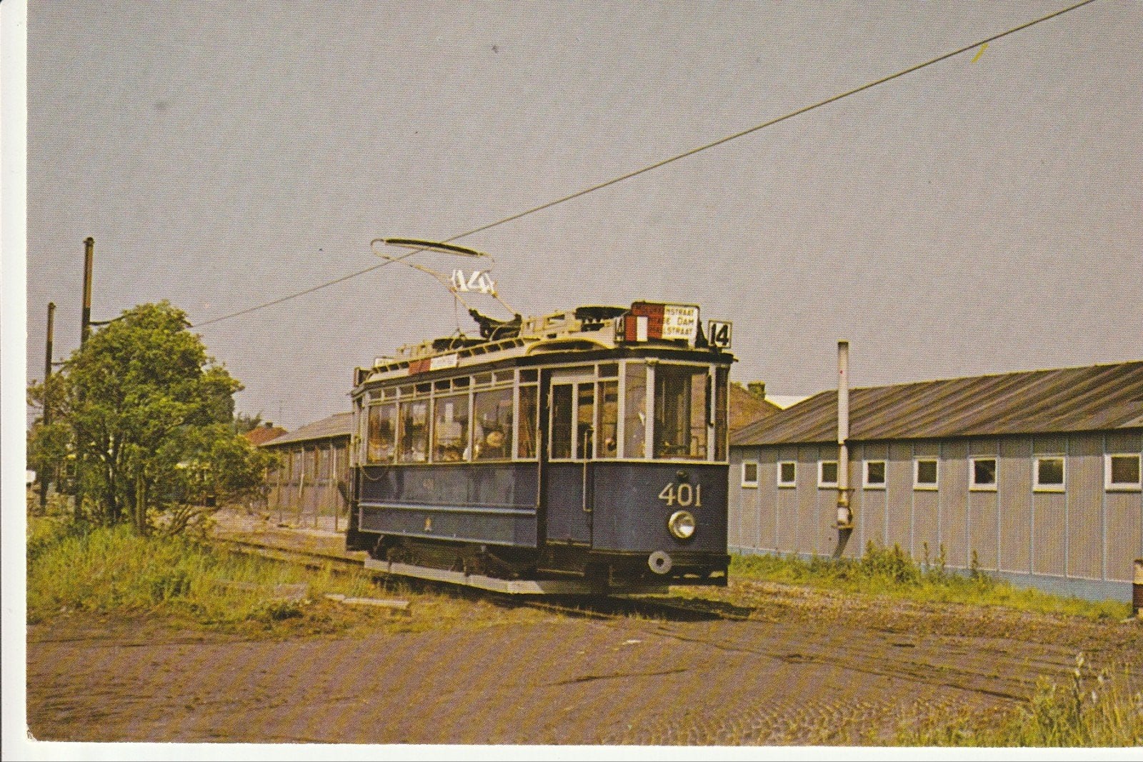 AMSTERDAM MUSEUMLIJN BIJ REMISE MOTORRIJTUIG 401 5 JUNI 1976, Ophalen of Verzenden, 1960 tot 1980, Ongelopen, Noord-Holland