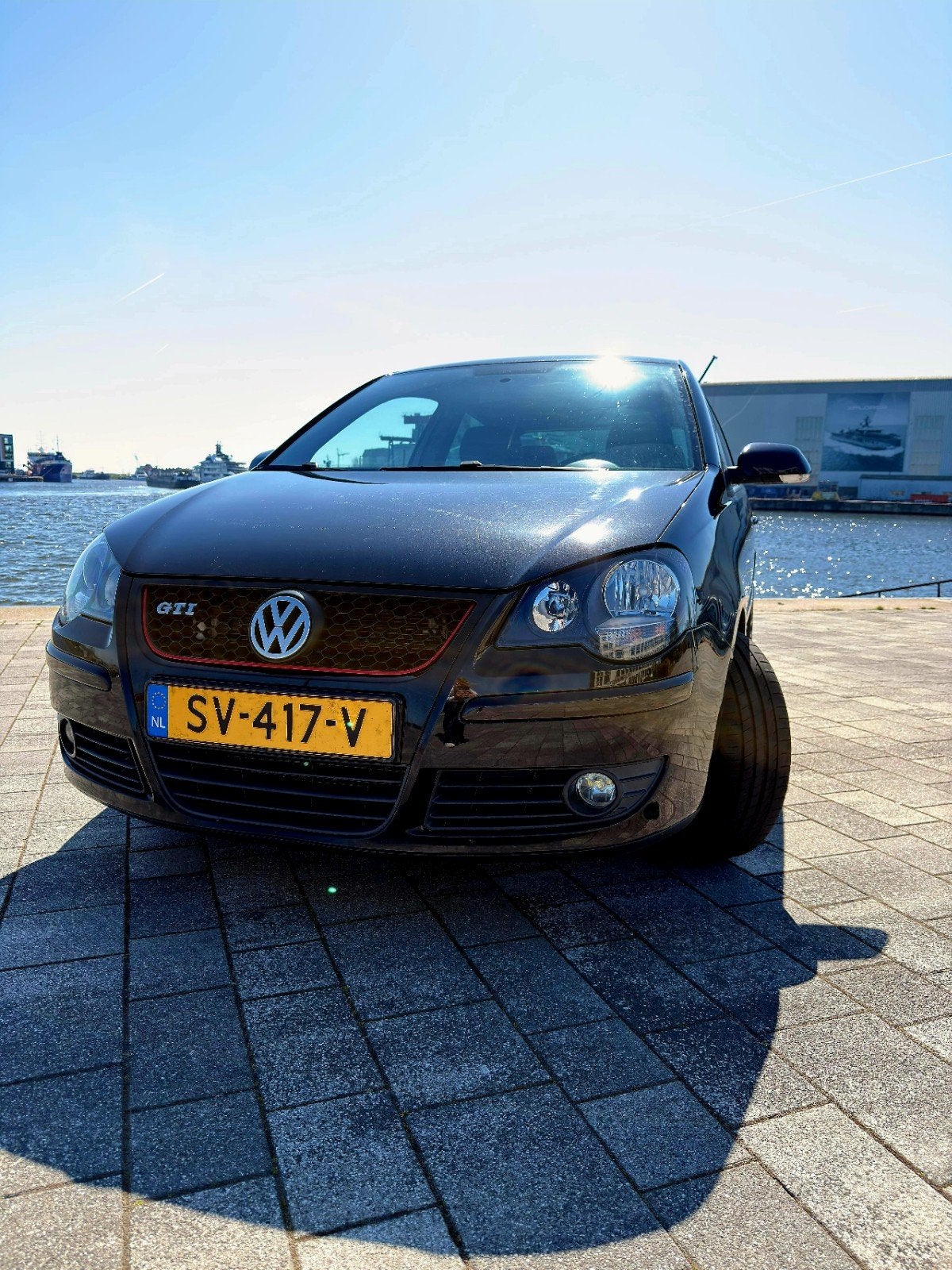 Volkswagen Polo 1.8 Turbo 110KW 2006 Zwart, Auto's, 1139 kg, 4 cilinders, 610 kg, Zwart