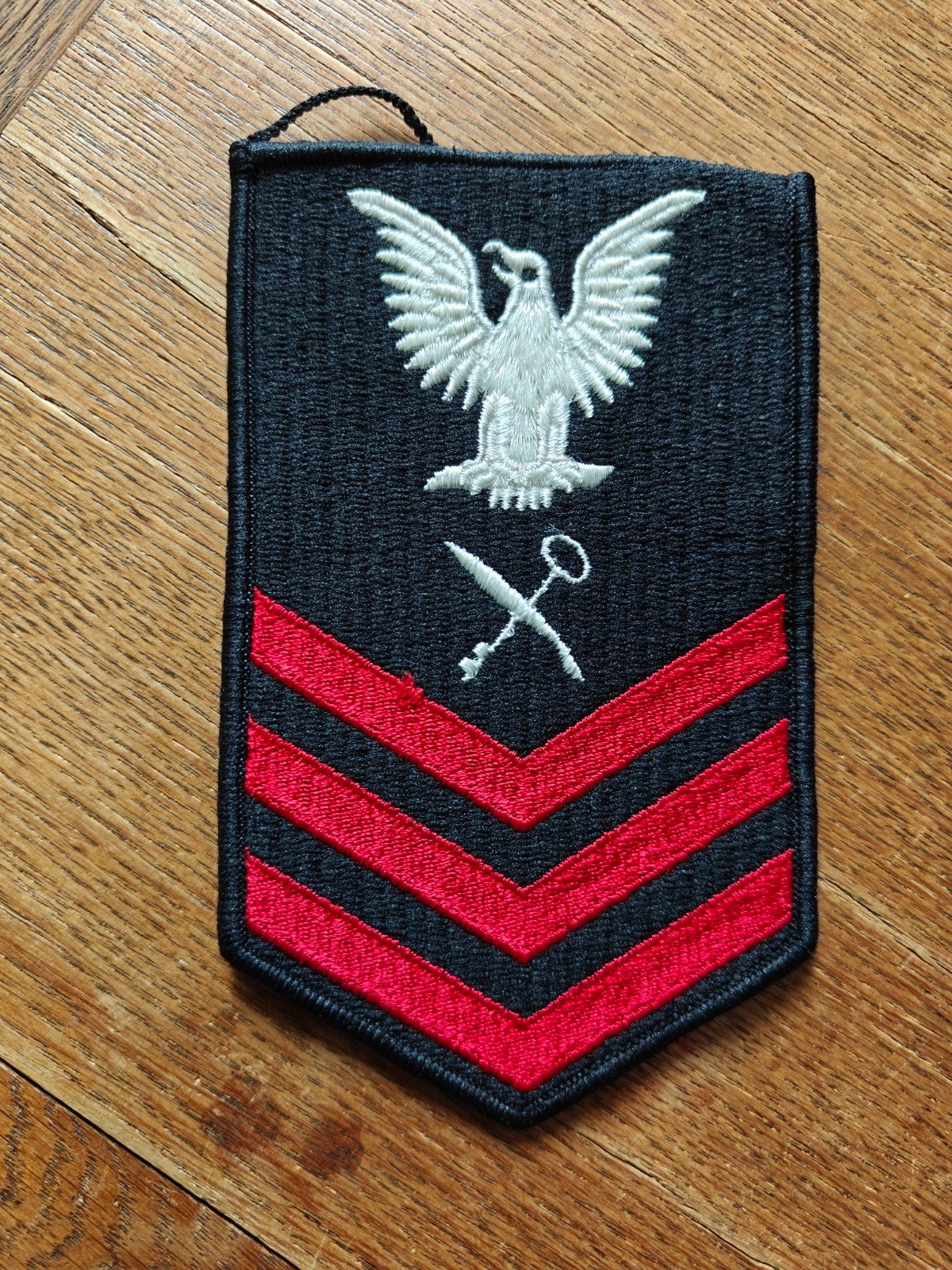 Navy rang patch zwart 37, Ophalen of Verzenden, Marine, Amerika, Embleem of Badge