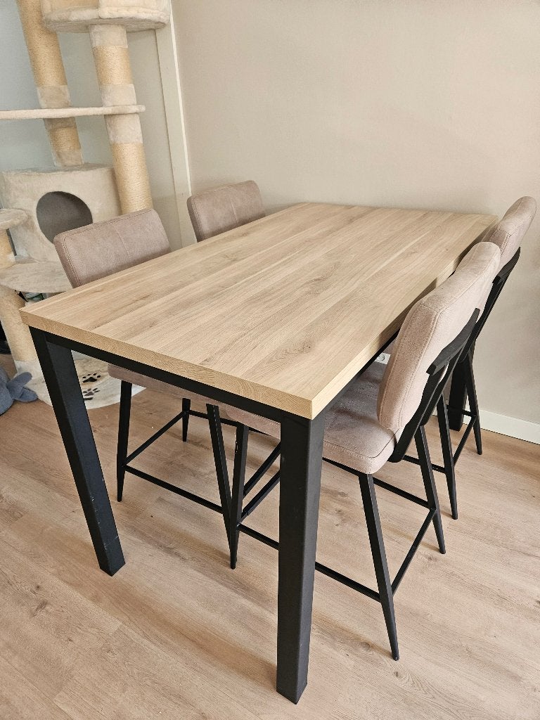 Bartafel & barkrukken 138x80cm, Huis en Inrichting, Tafels | Eettafels, Ophalen, Gebruikt, 100 tot 150 cm, 50 tot 100 cm