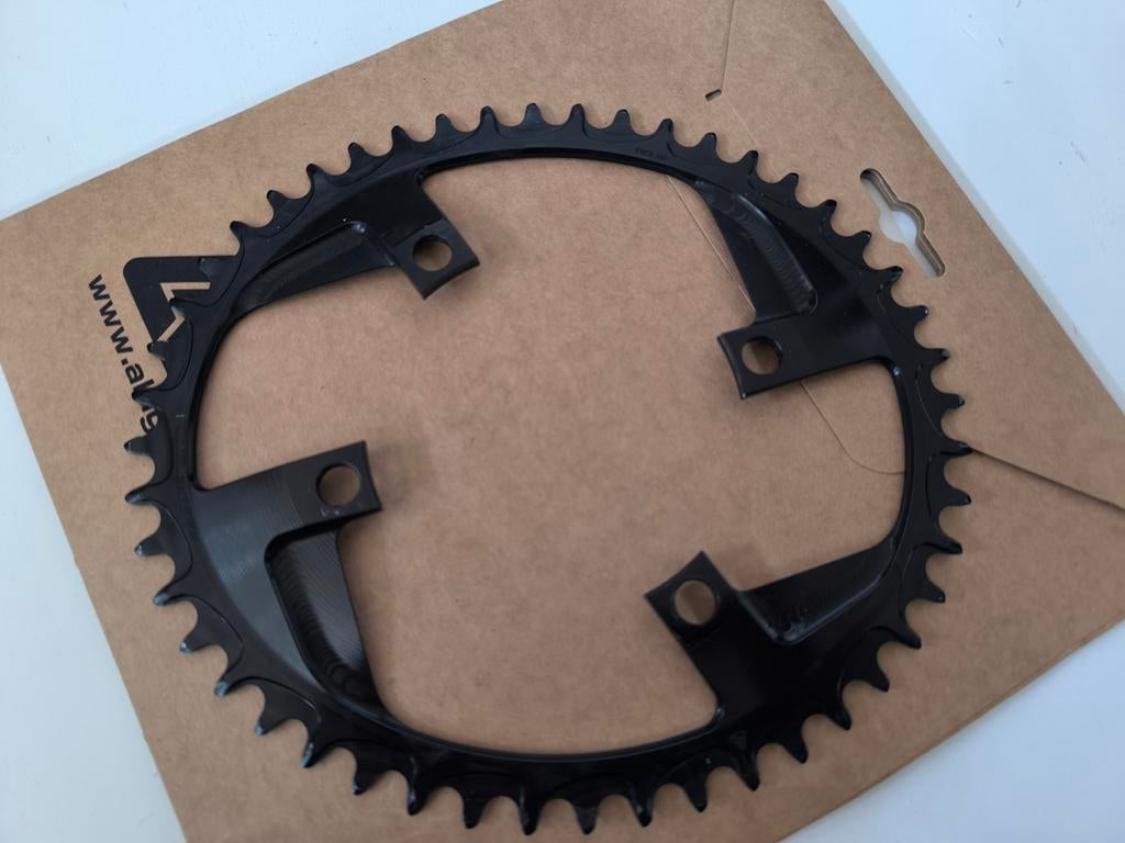 Alugear 48T Ovaal Kettingblad SRAM Apex 110BCD Zwart, Fietsen en Brommers, Fietsonderdelen, Ophalen of Verzenden, Nieuw, Crankstel of Pedalen