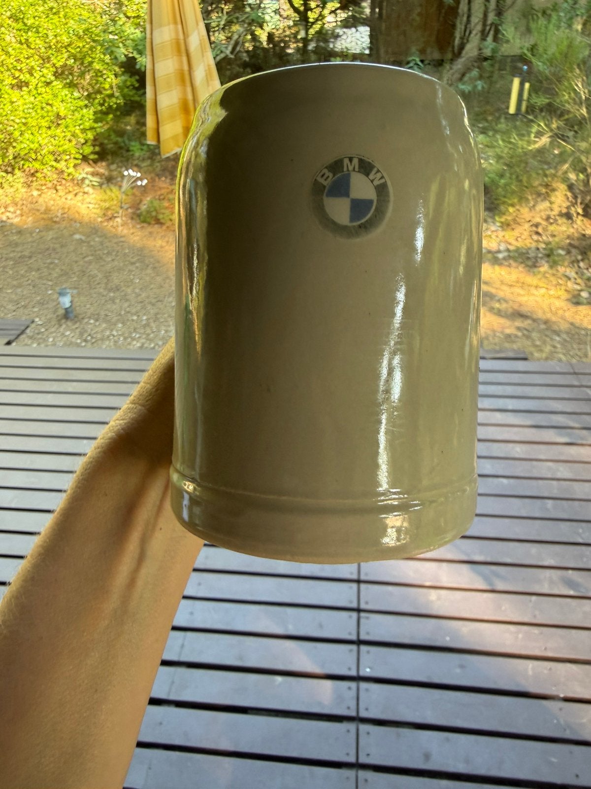 Vintage beker pul aardewerk mok BMW beker, Ophalen of Verzenden
