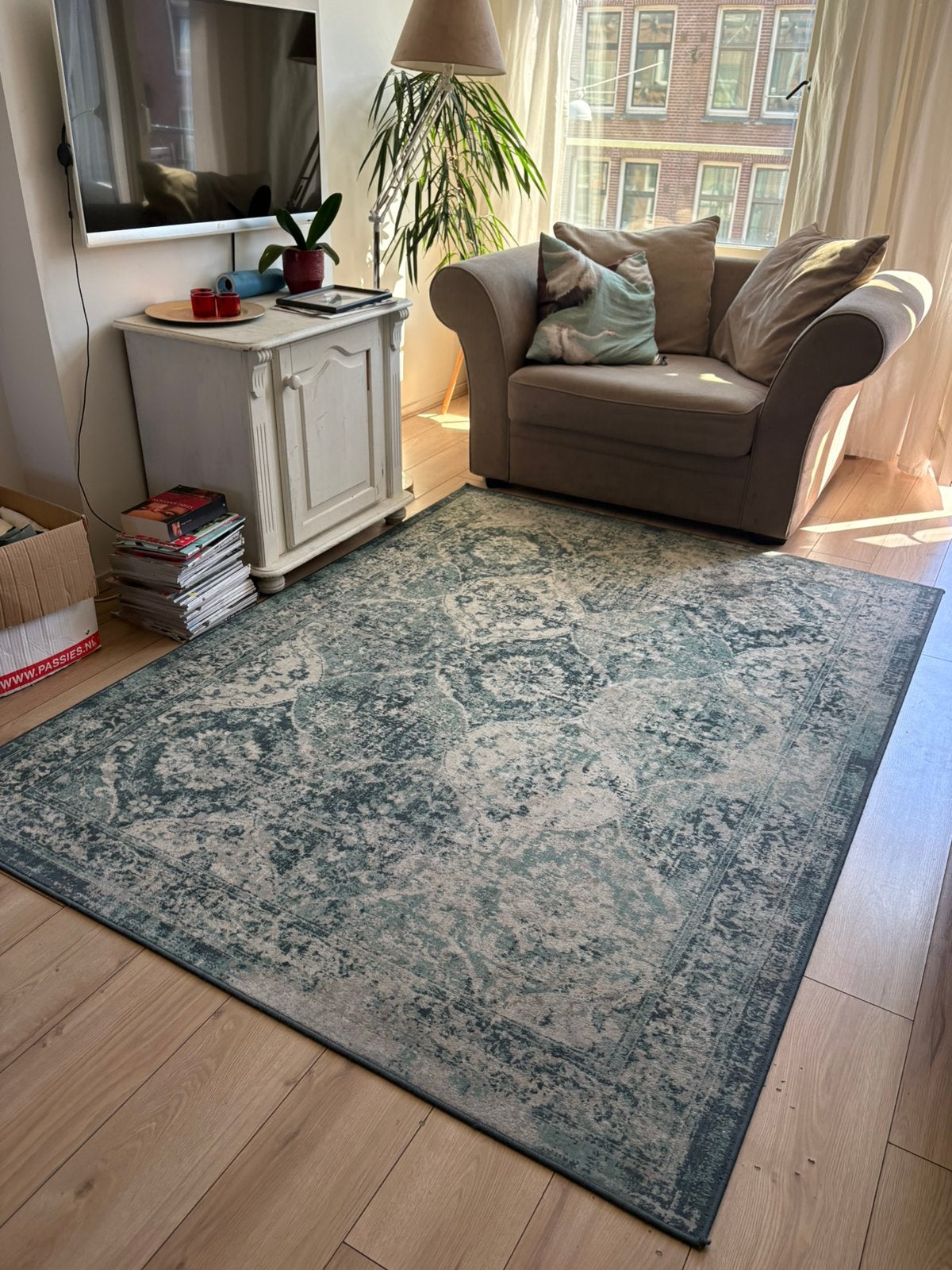 Kleed ikea vintage look blauw / groen, Huis en Inrichting, Stoffering | Tapijten en Kleden, Ophalen, 150 tot 200 cm, Vintage, 200 cm of meer