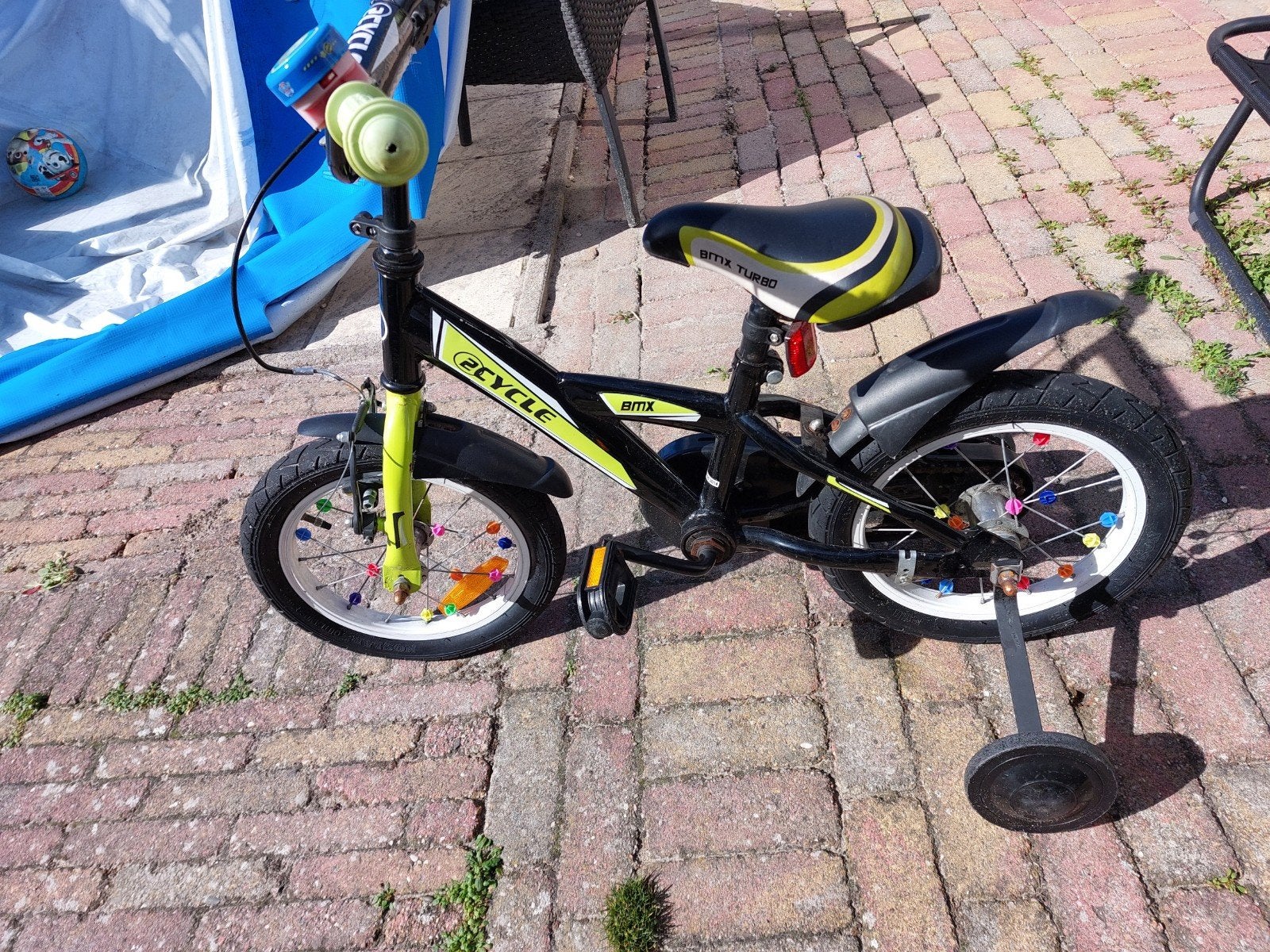 Kinderfiets BMX Cycle met zijwieltjes, Ophalen, Terugtraprem, Zijwieltjes, Gebruikt