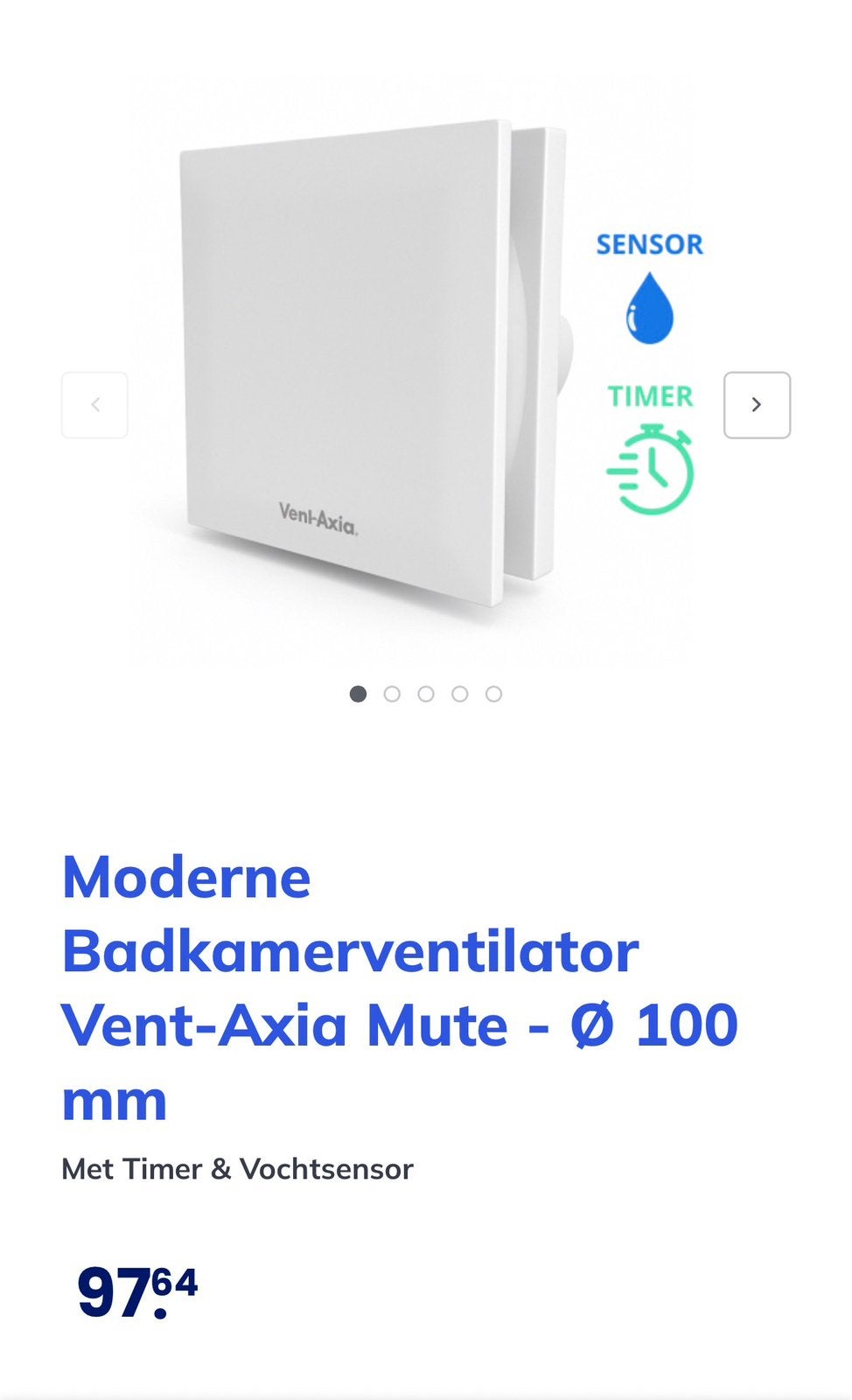 Vent axia mute stille ventilator voor badkamer of wc, Ophalen, Nieuw, Ventilator